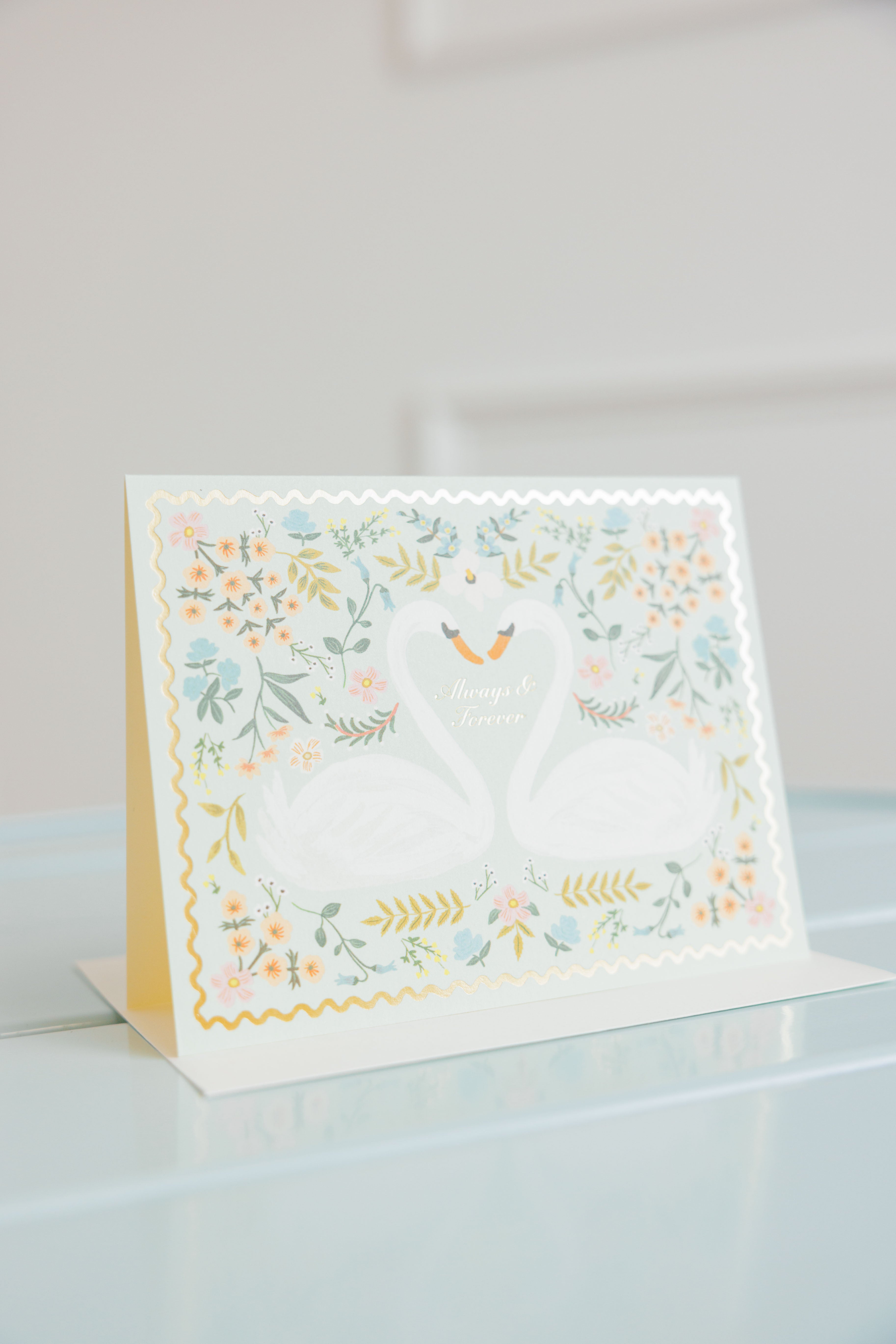 Always & Forever Swans Wedding Card