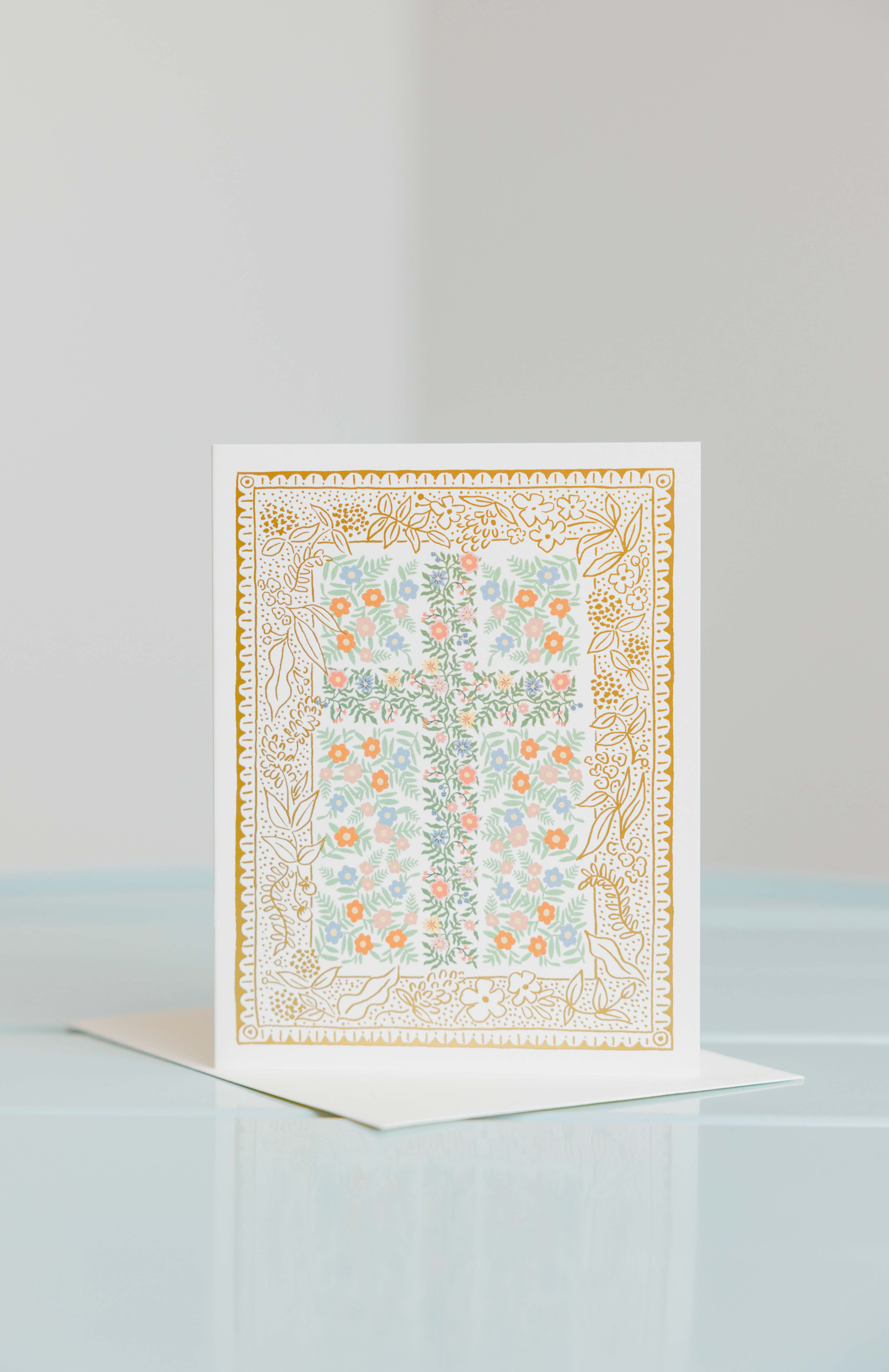 Rosette Cross Easter Card