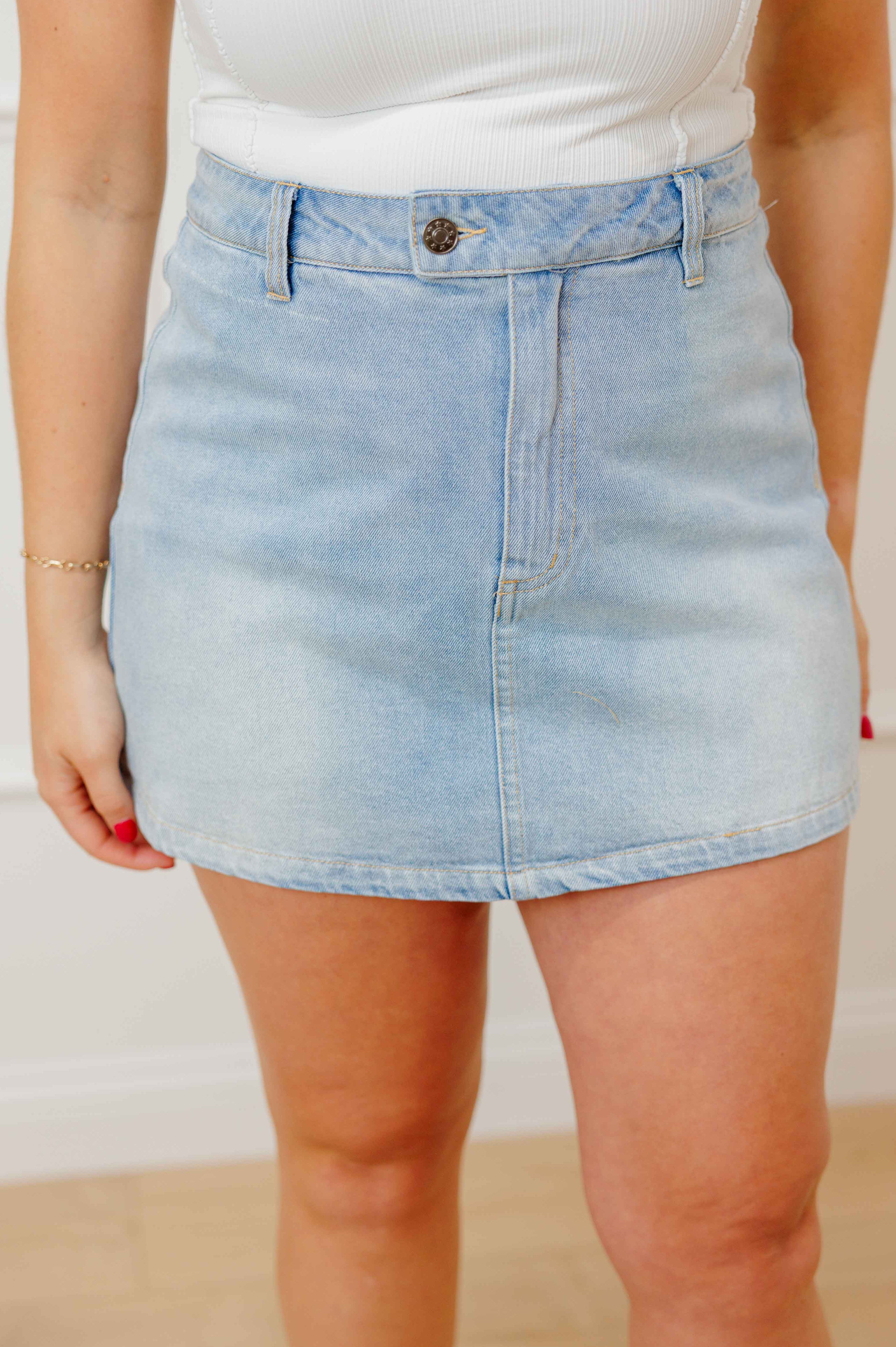 Denim Wash Mini Skirt