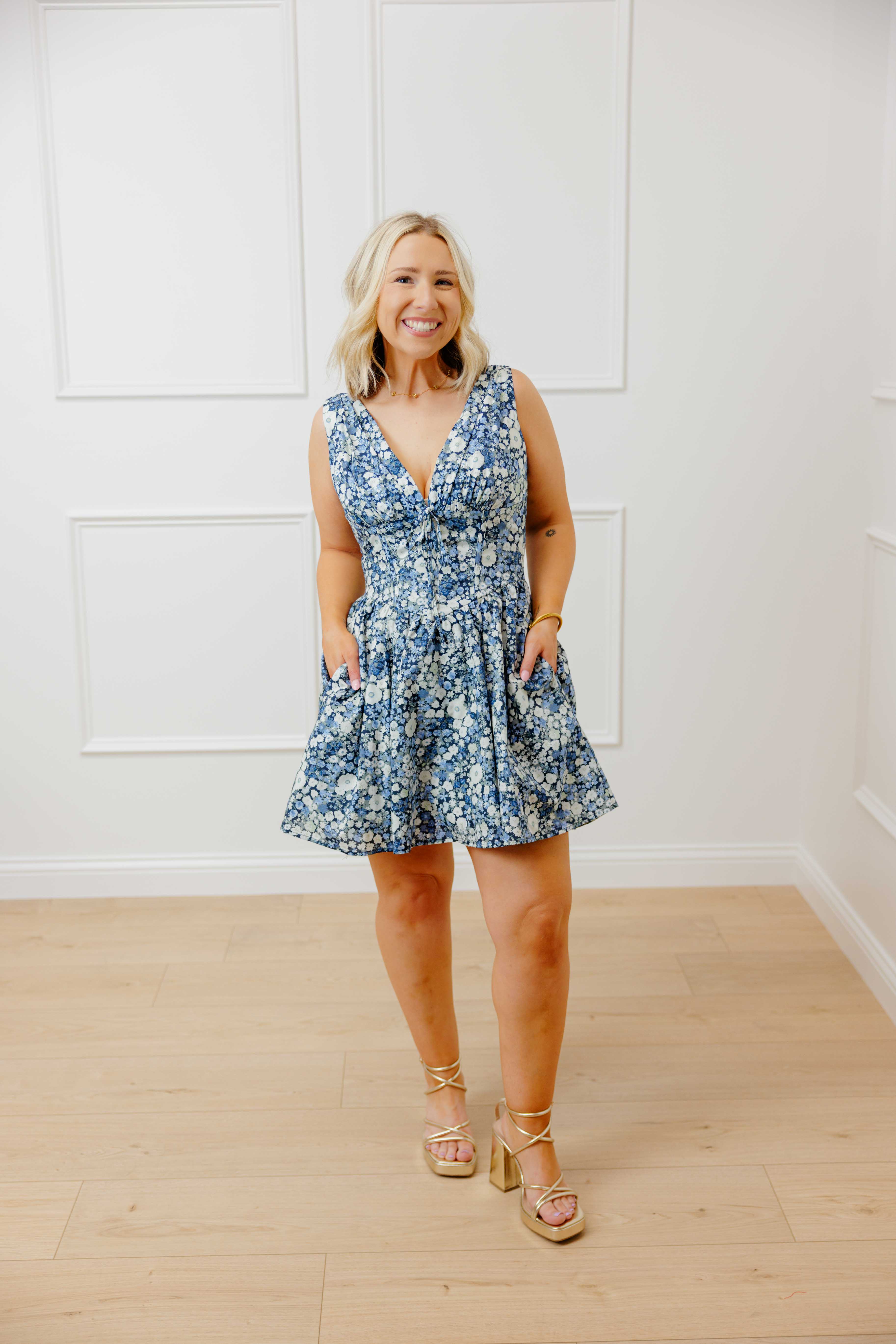 Navy Daisy Mini Dress