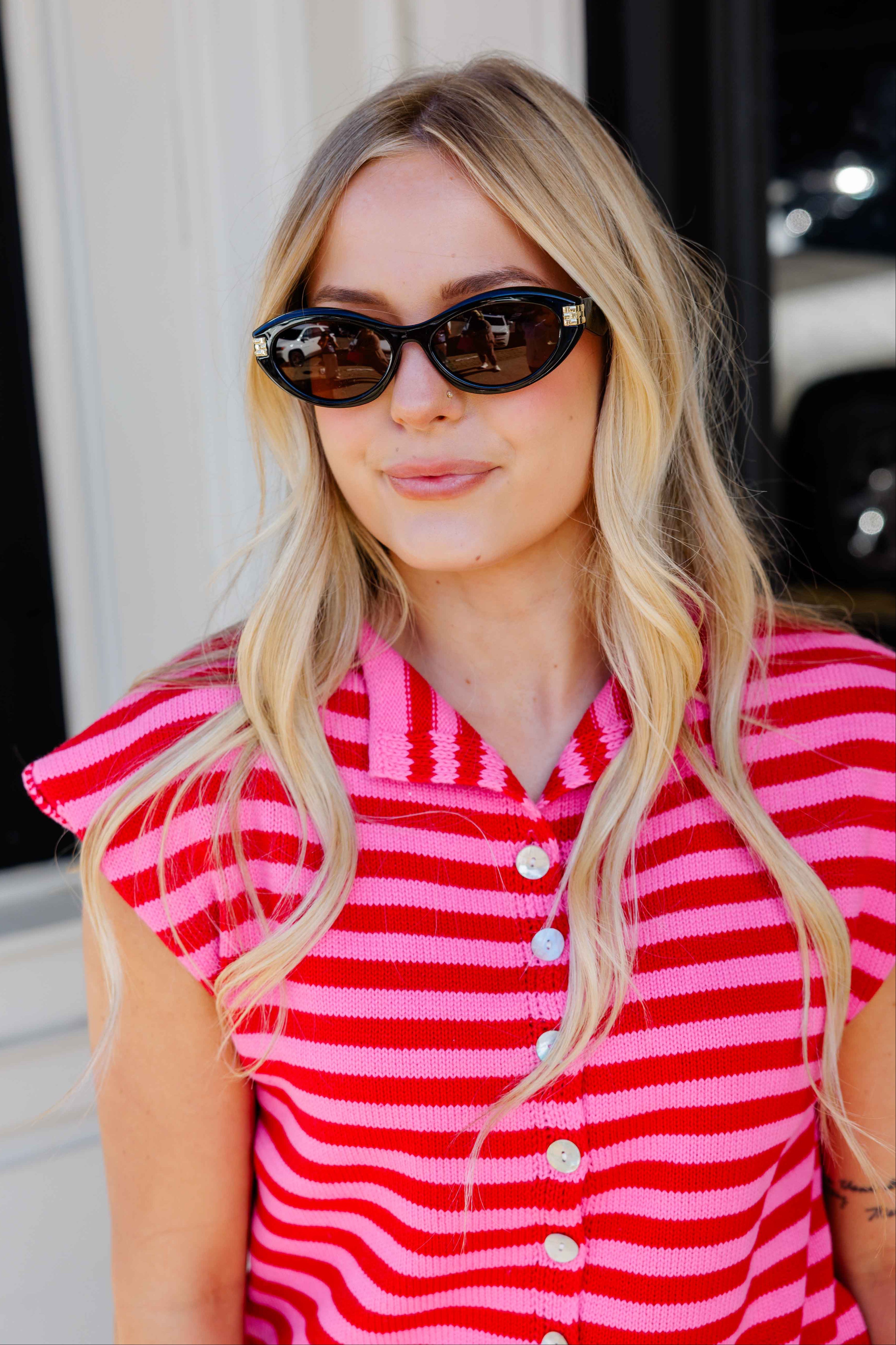 Bordeaux Slim Oval Sunglasses