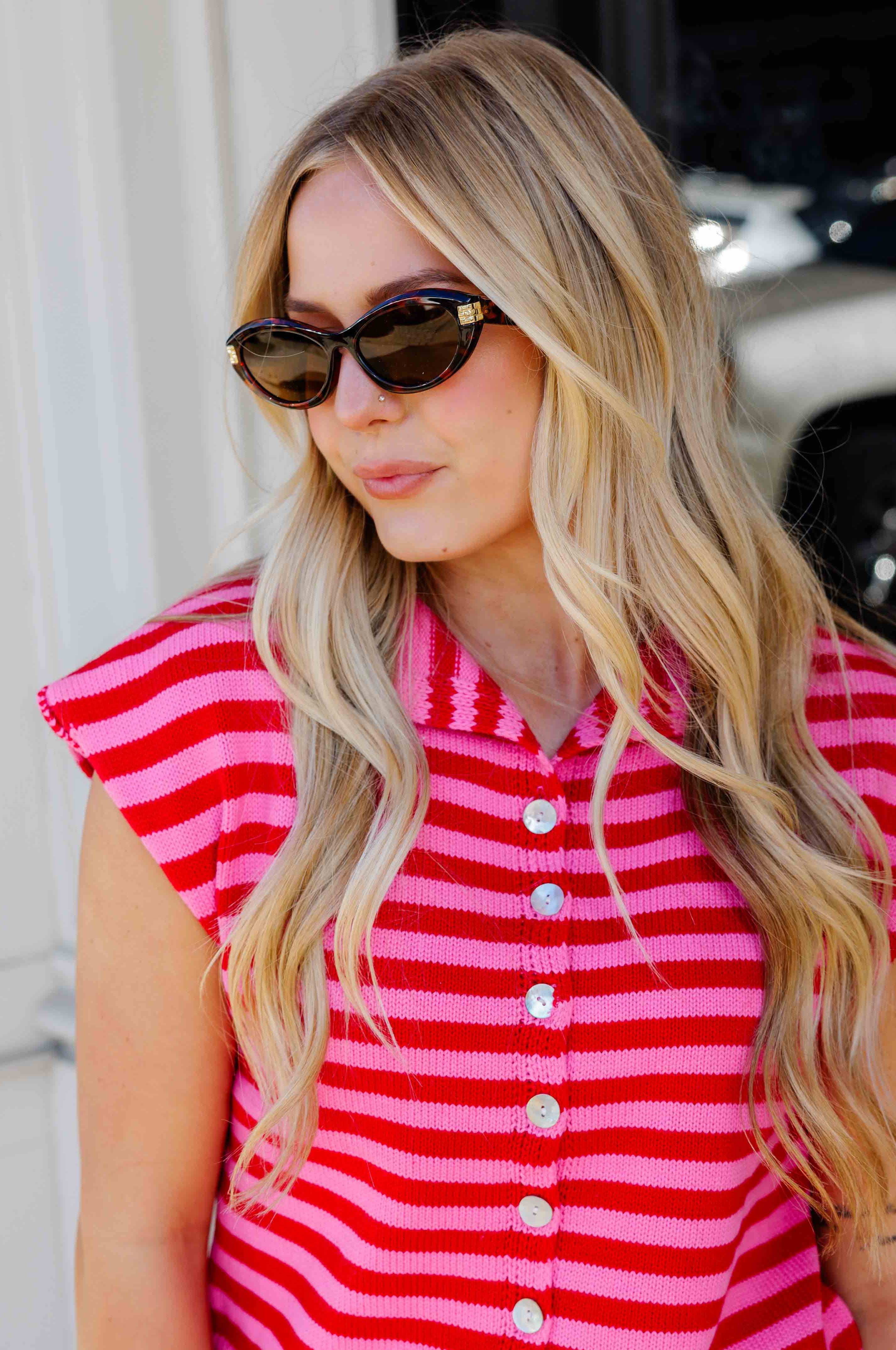 Bordeaux Slim Oval Sunglasses