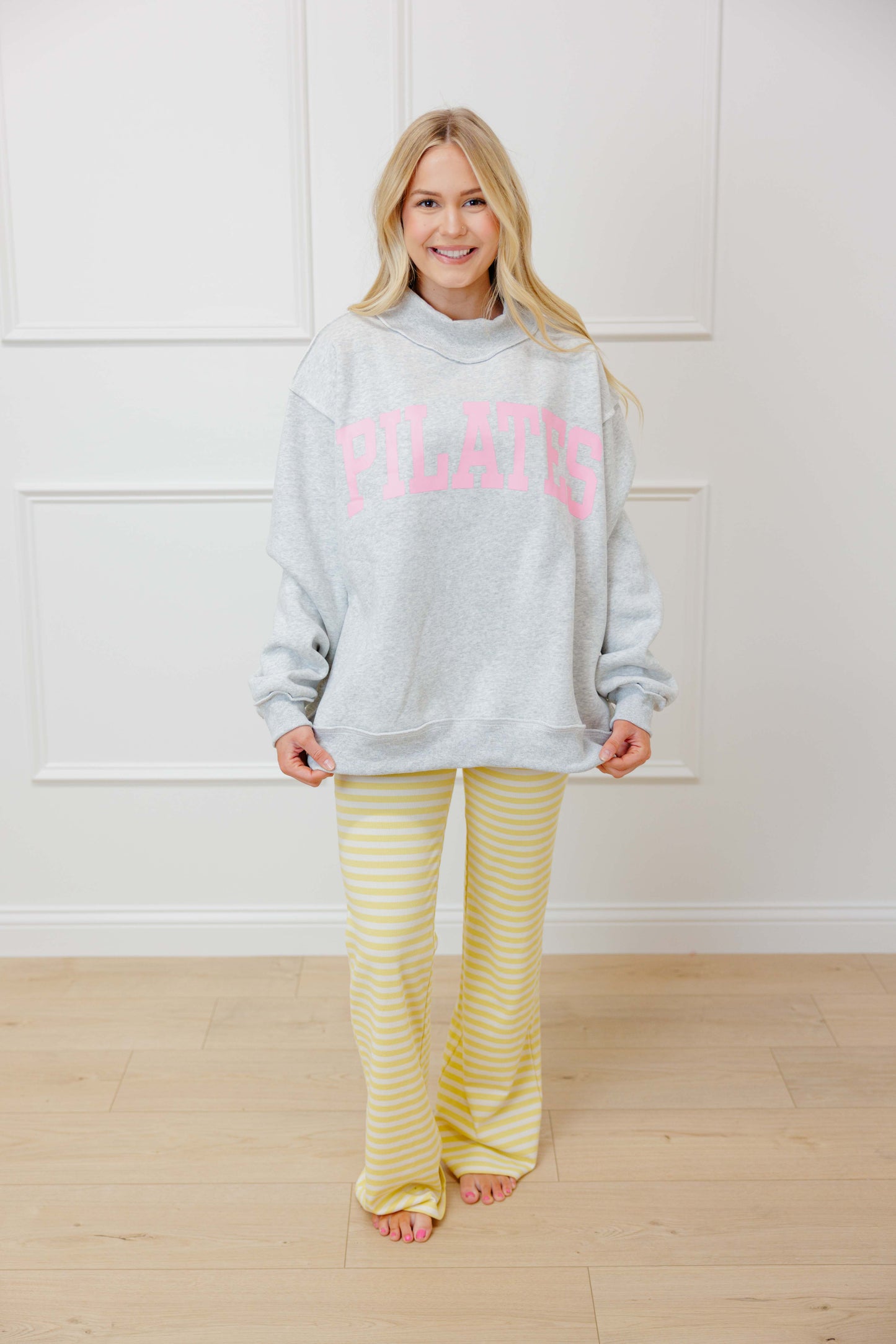 Pink Pilates Reversible Mock Neck Sweatshirt