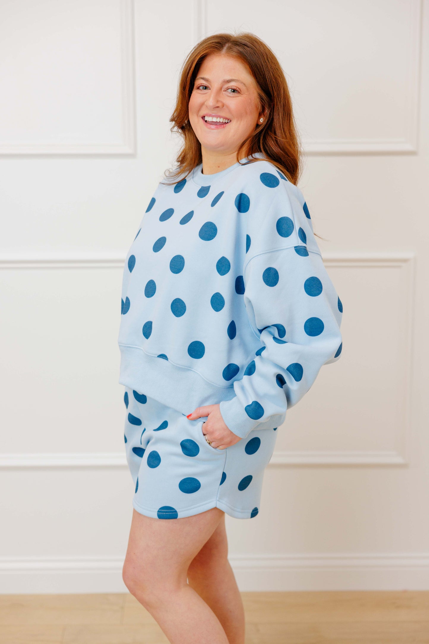 Blue Polka Dot Short Set