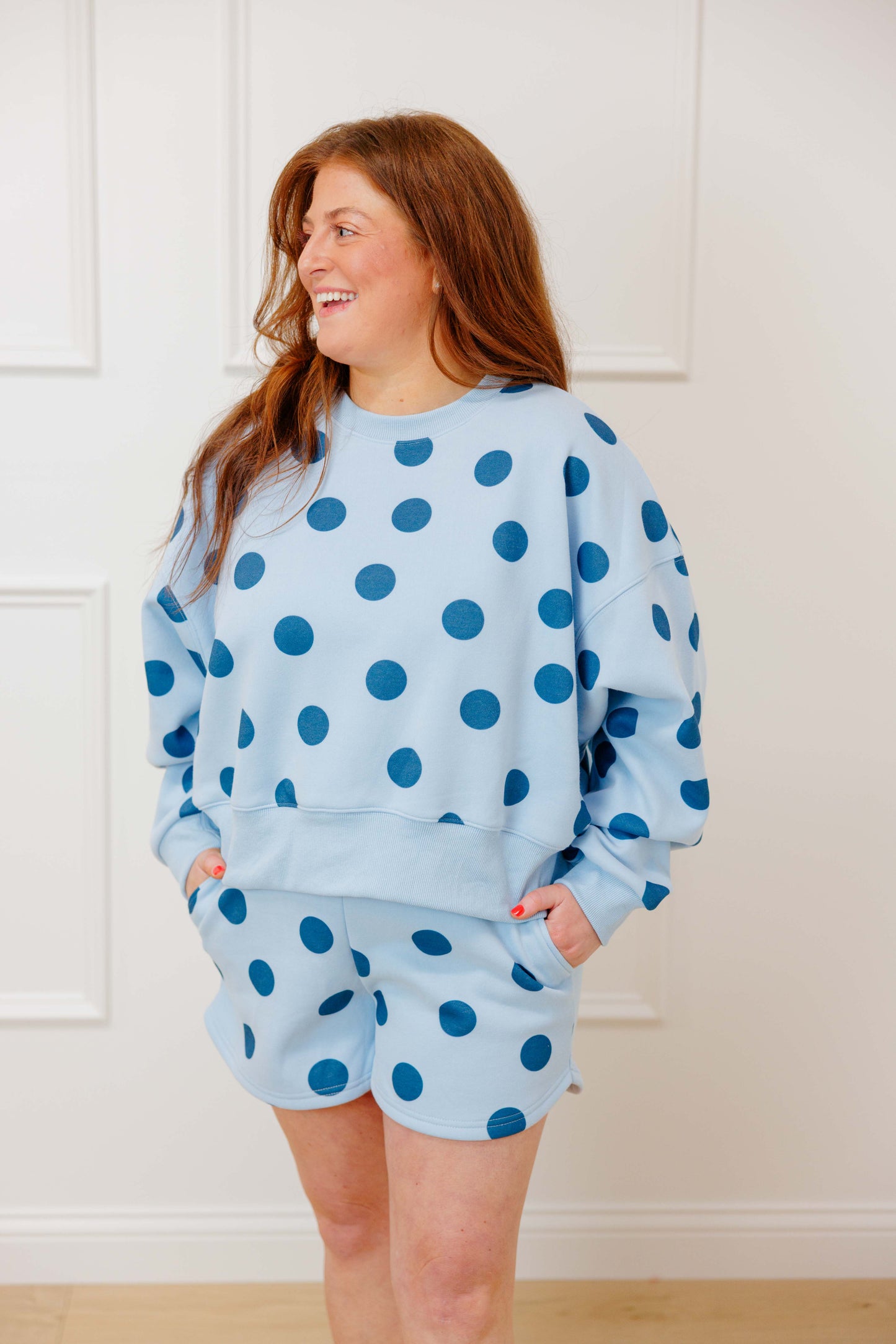 Blue Polka Dot Short Set