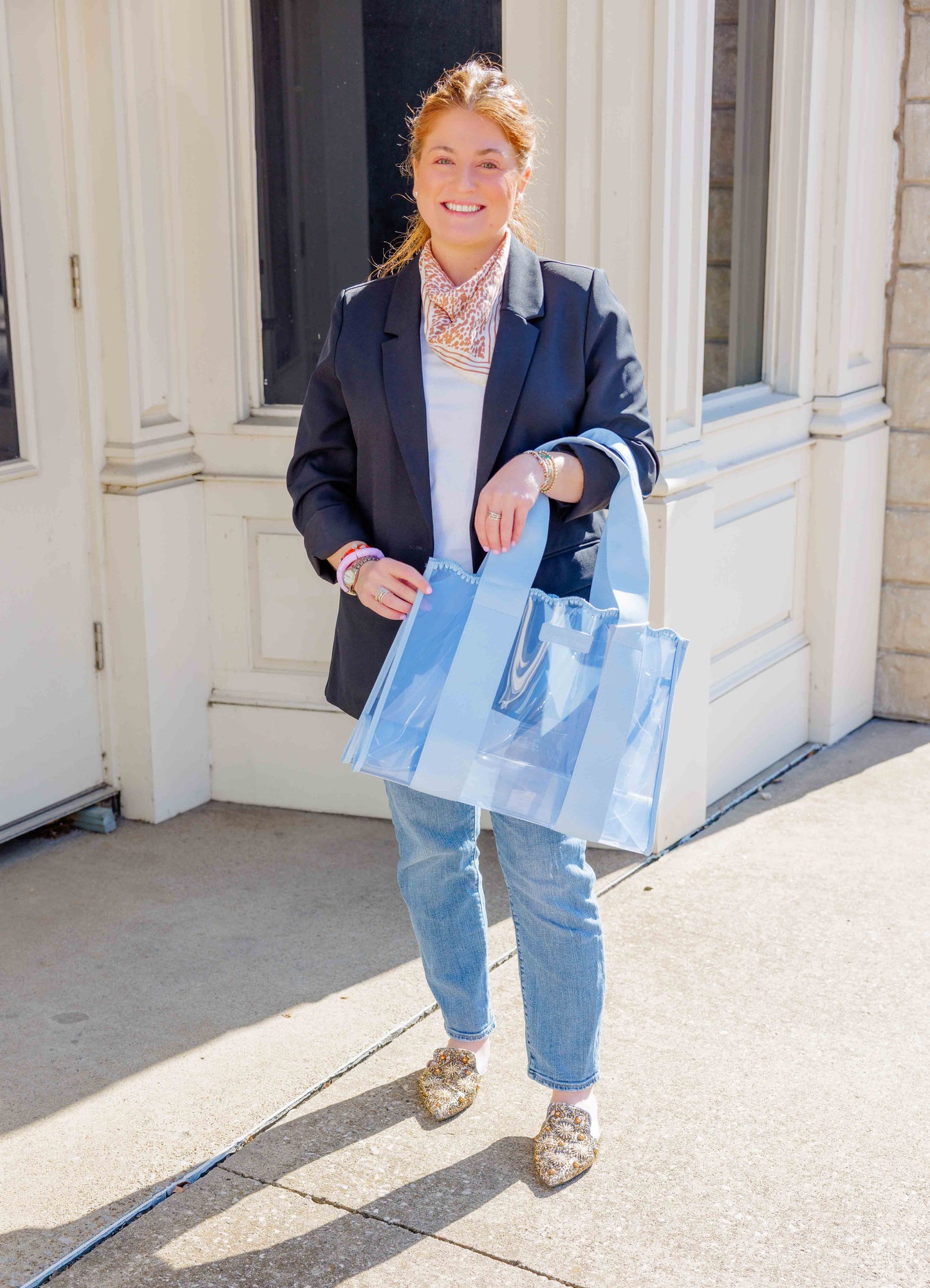 Carolina Blue Crochet Wave Jelly Tote Bag
