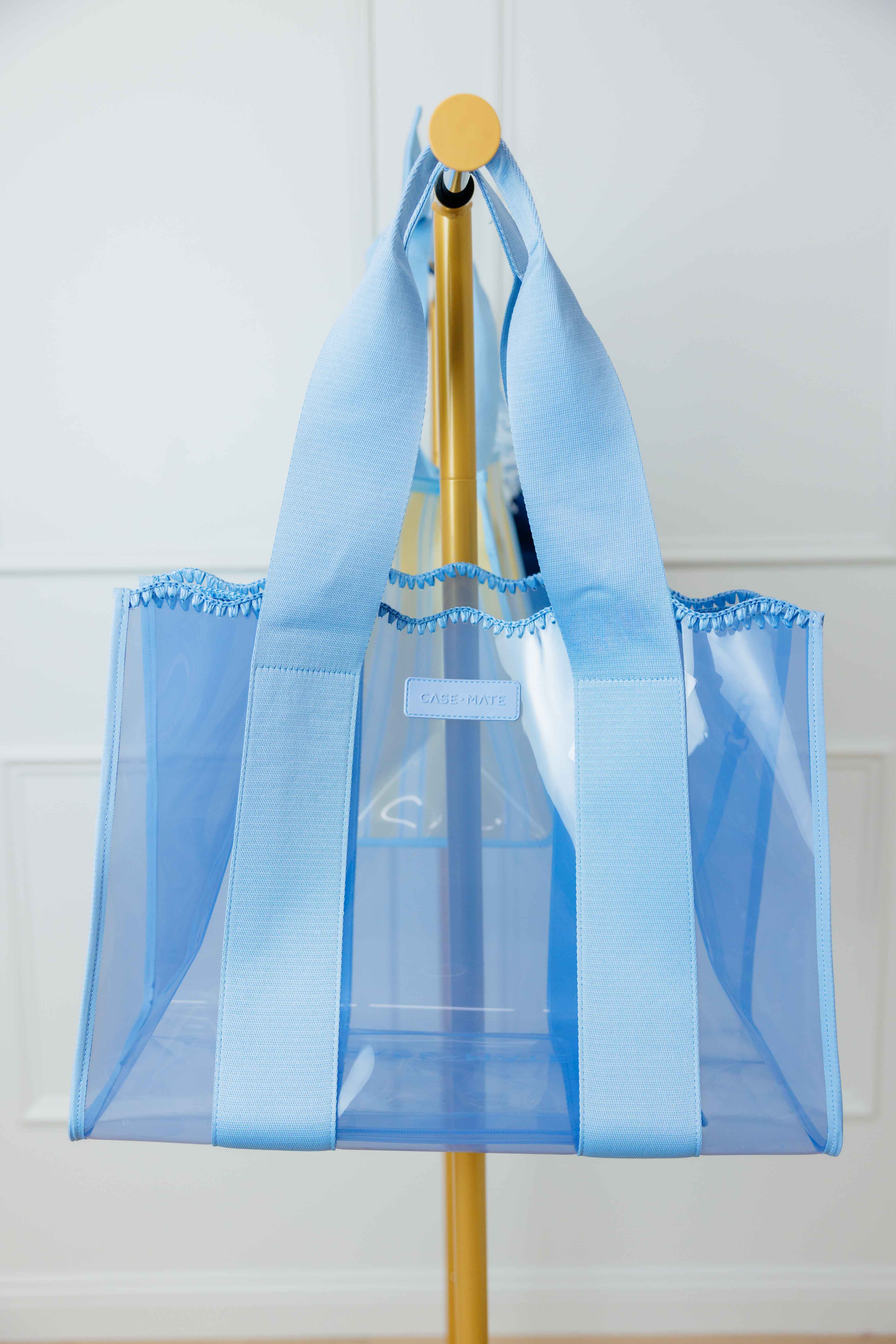 Carolina Blue Crochet Wave Jelly Tote Bag