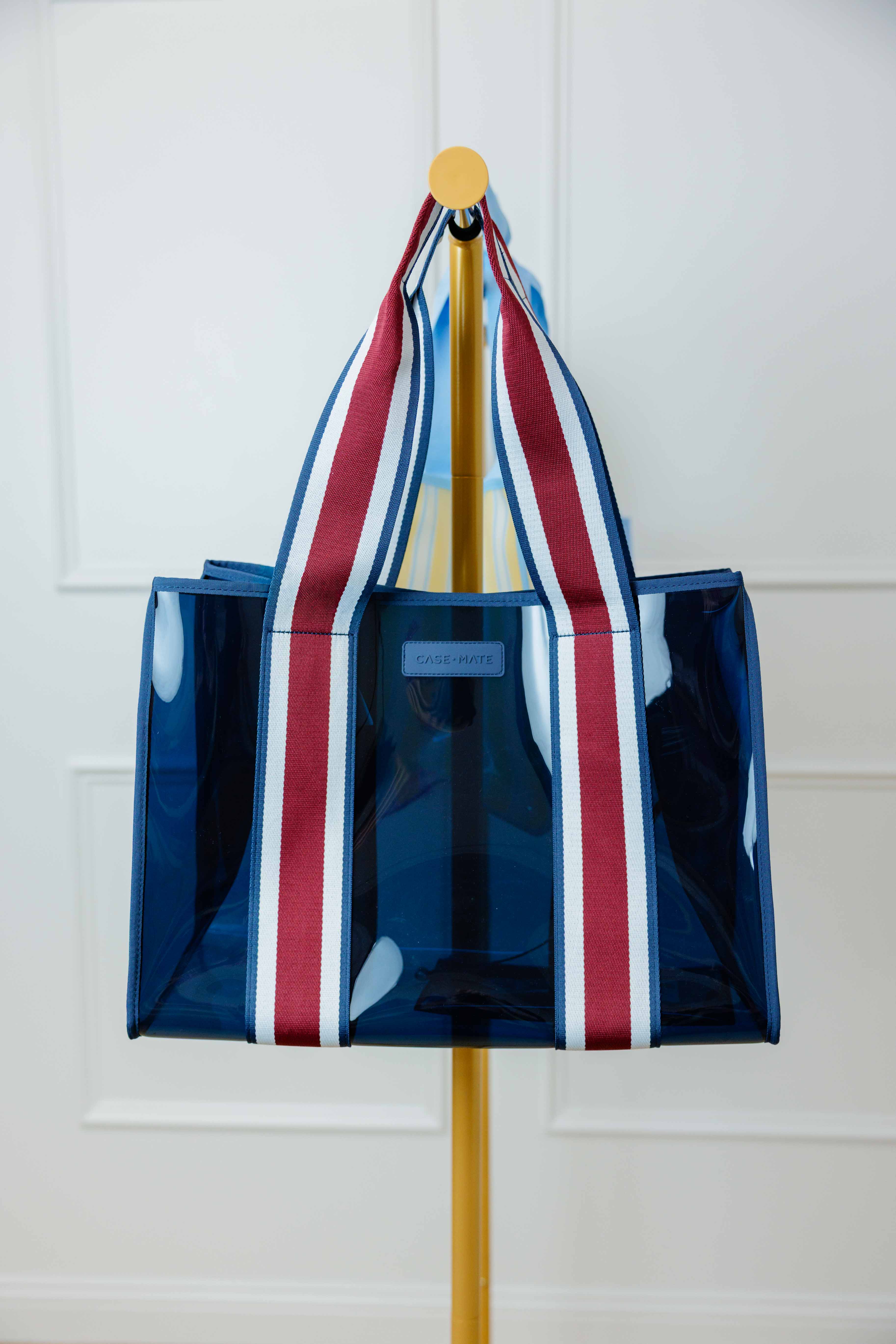 Navy Rugby Stripe Jelly Tote Bag