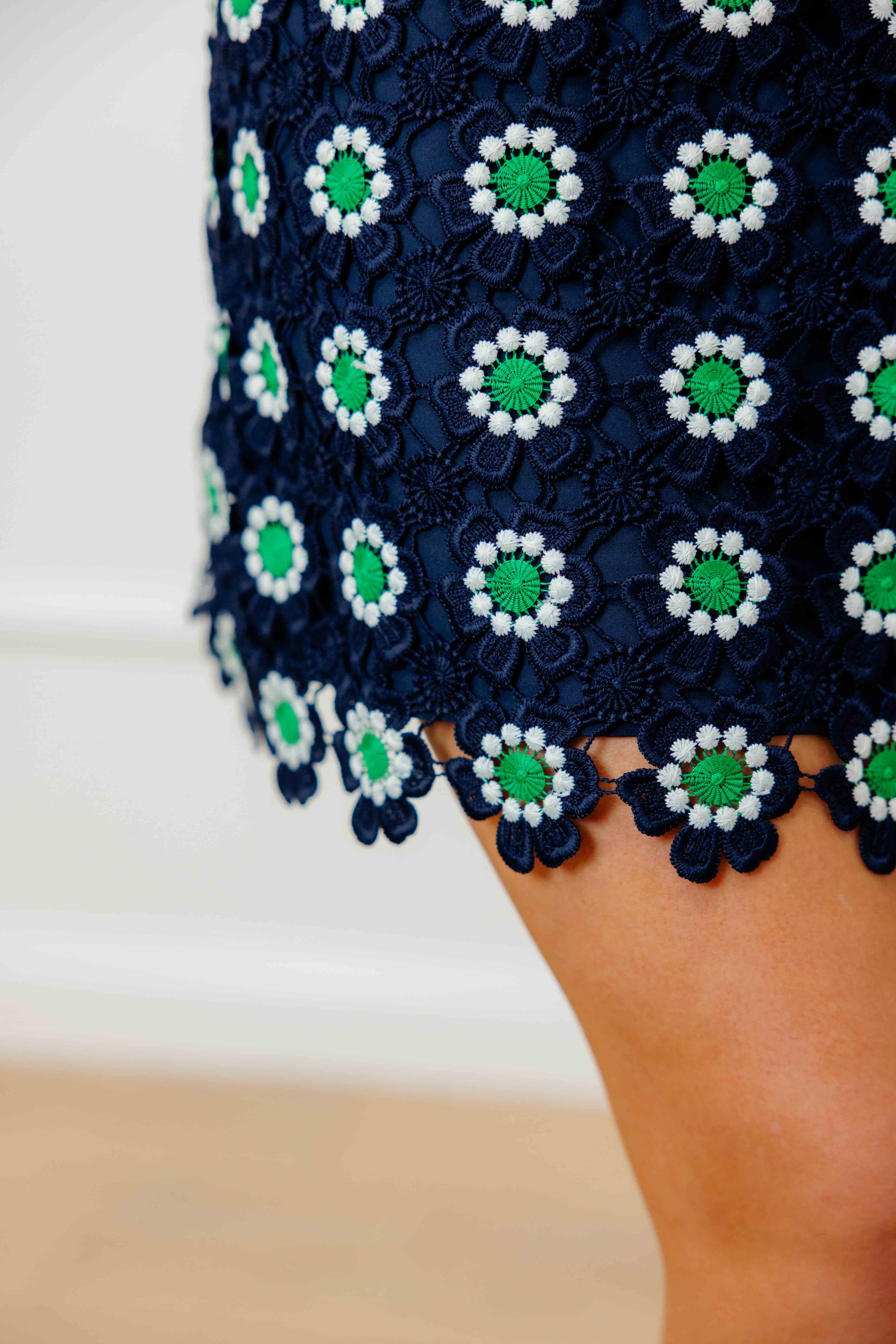 Midnight Daisy Scallop Dress