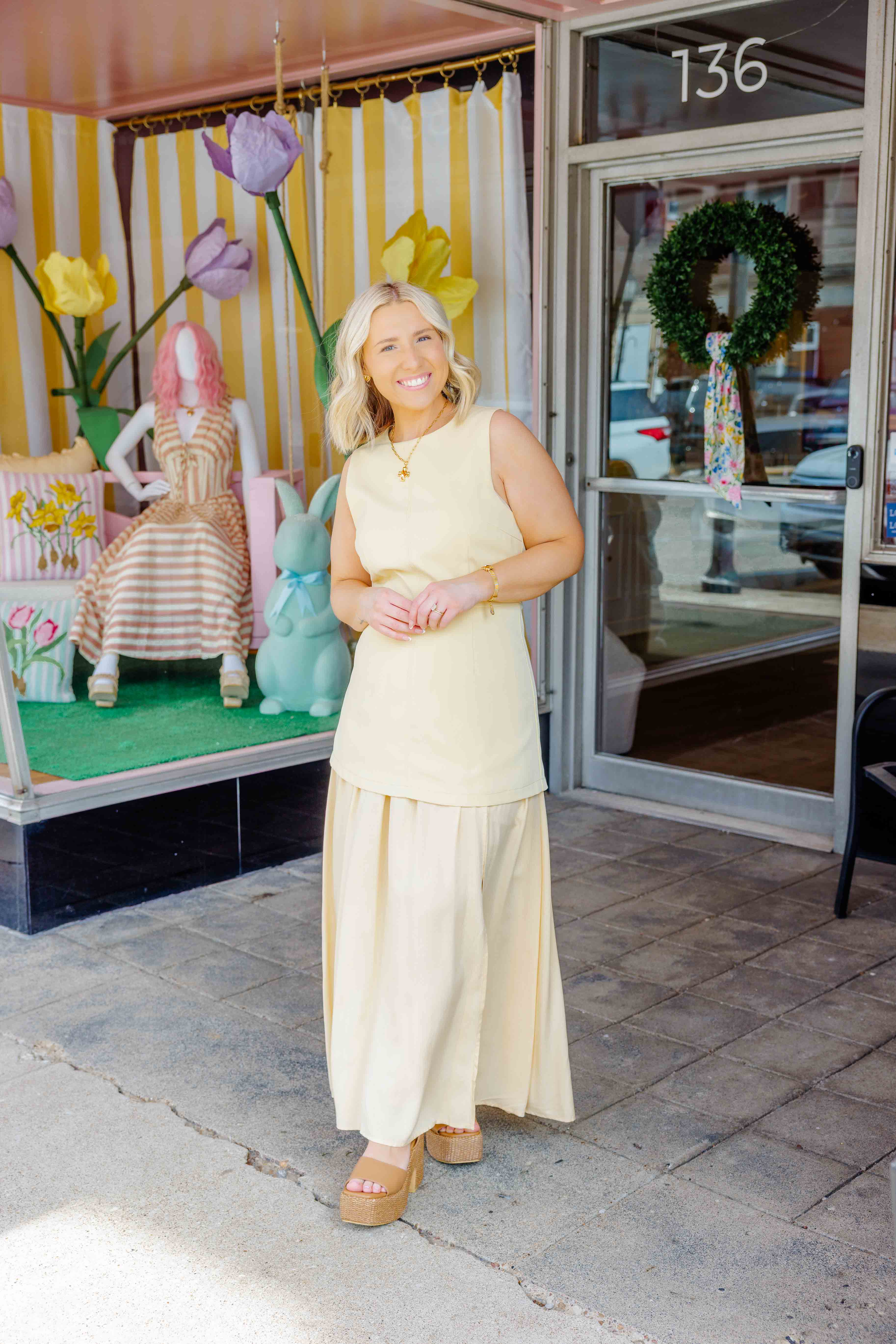 Yellow Layered Midi Dress