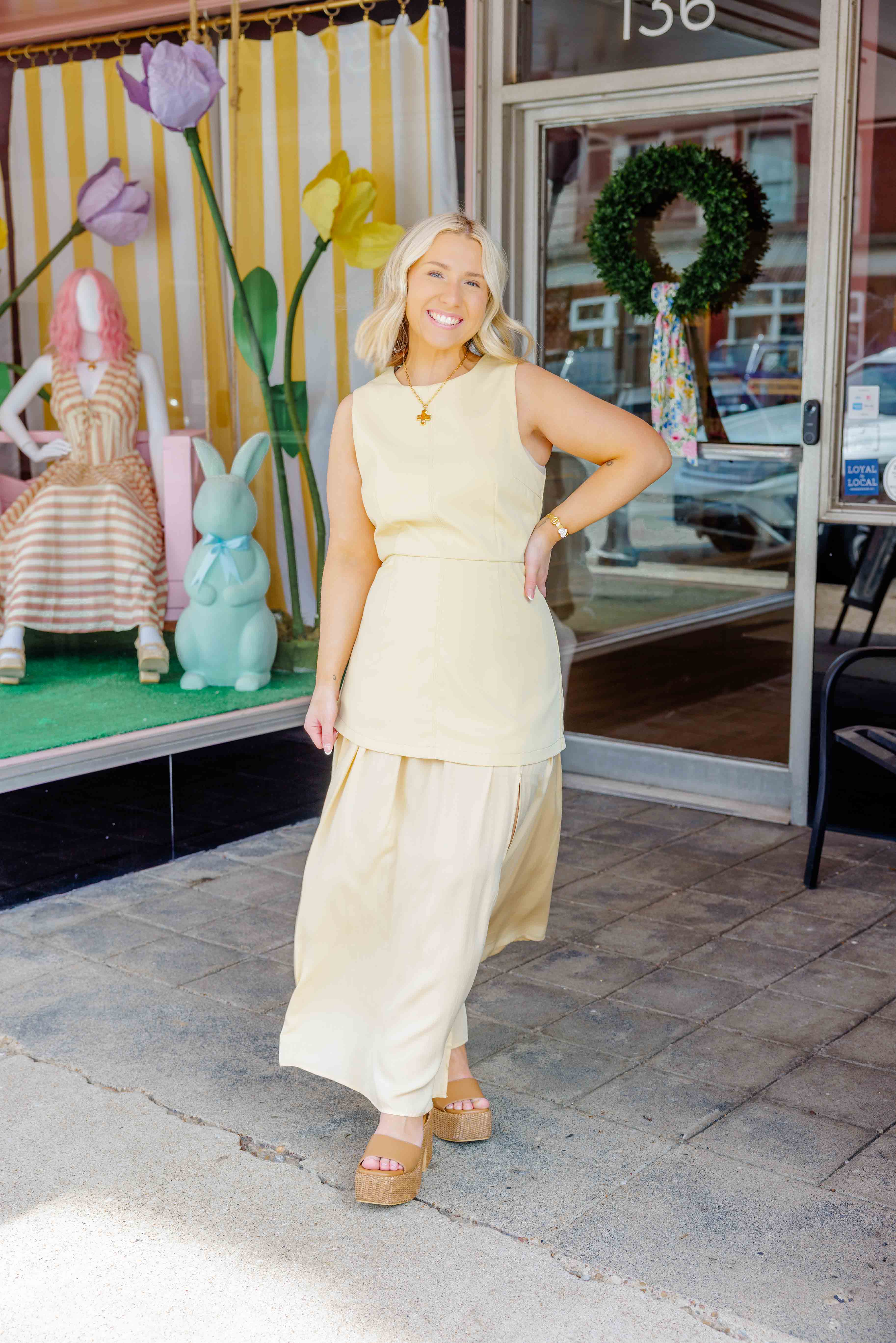 Yellow Layered Midi Dress