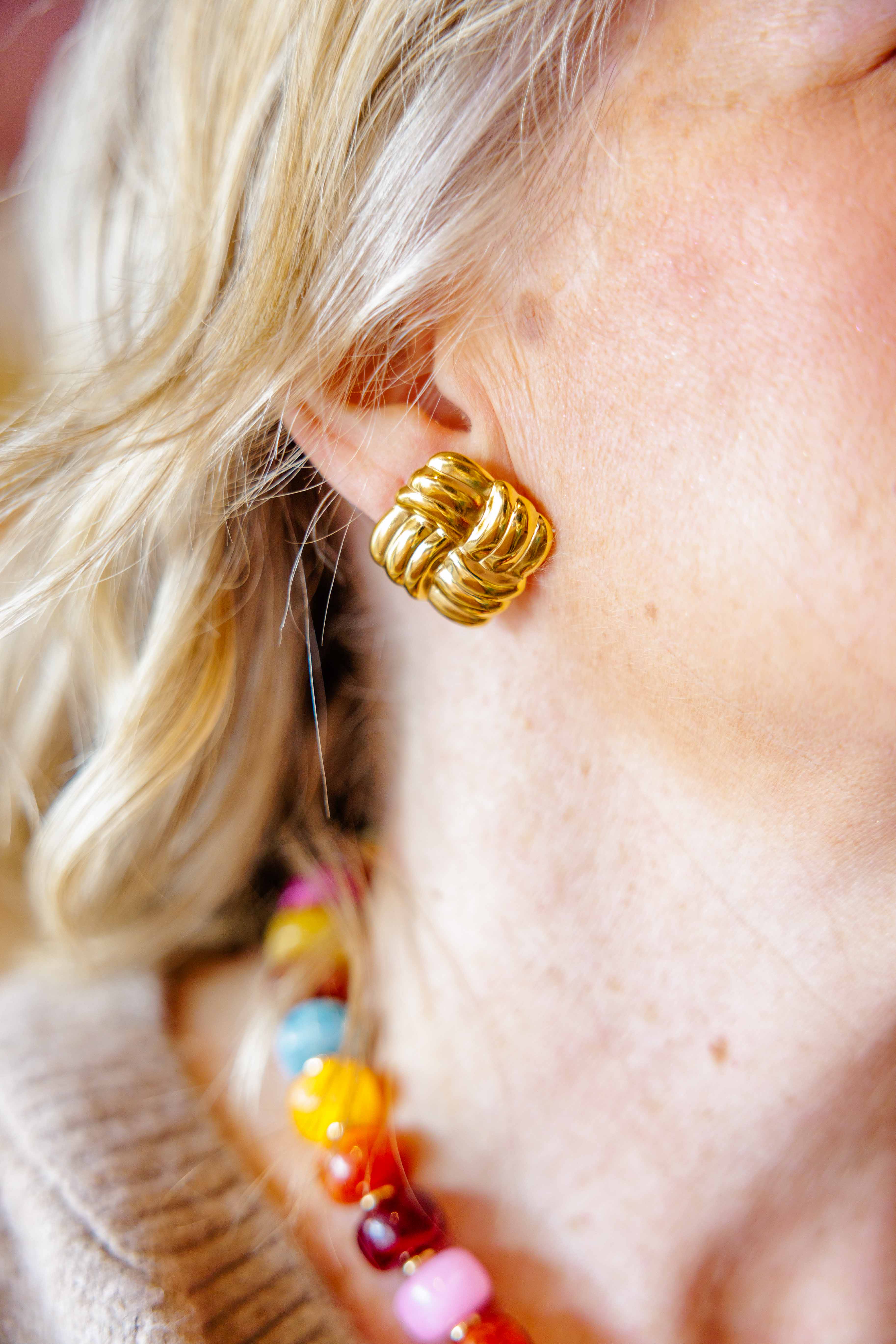 Luella Textured Knot Stud Earrings