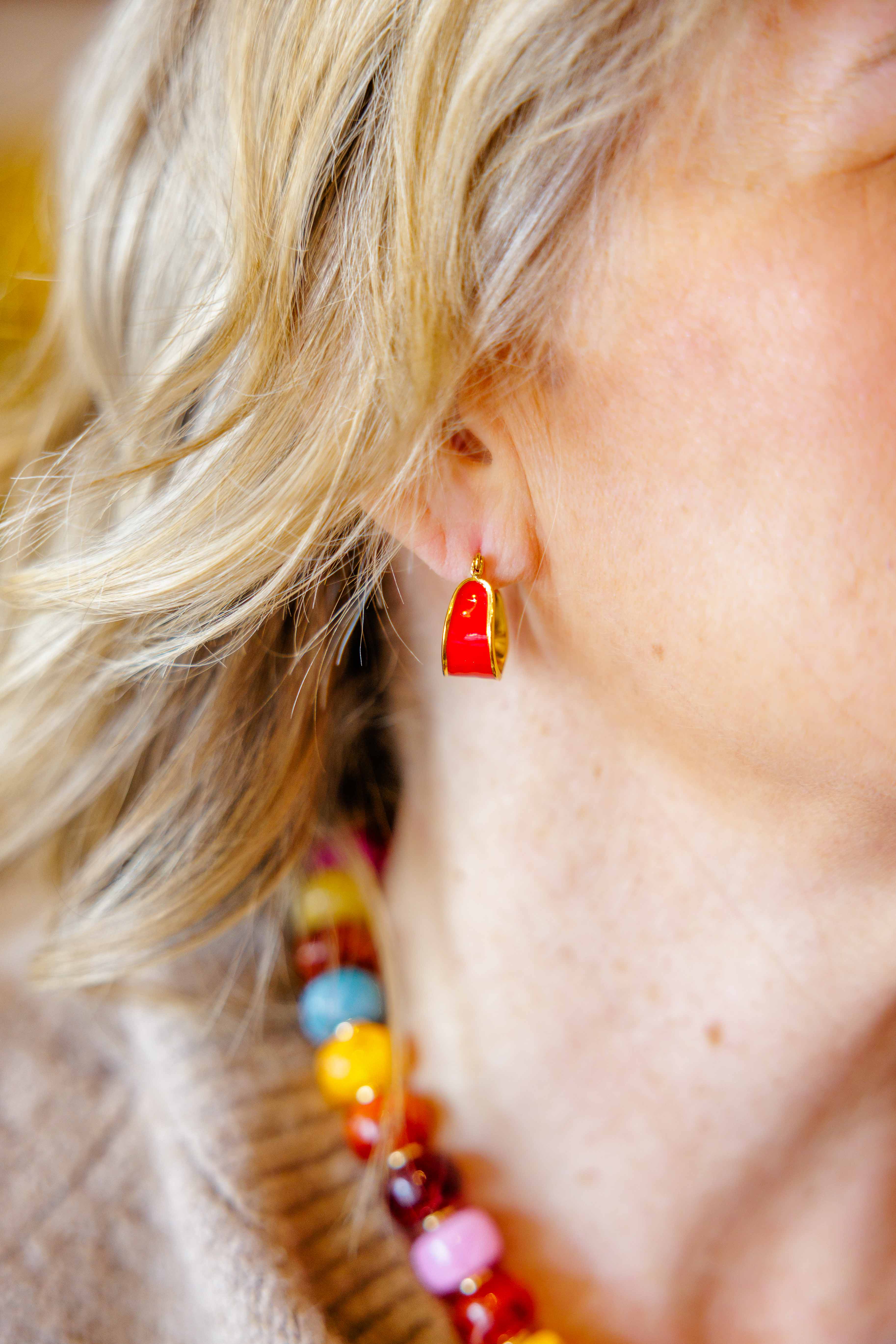 Candide Burgundy Hoop Earring