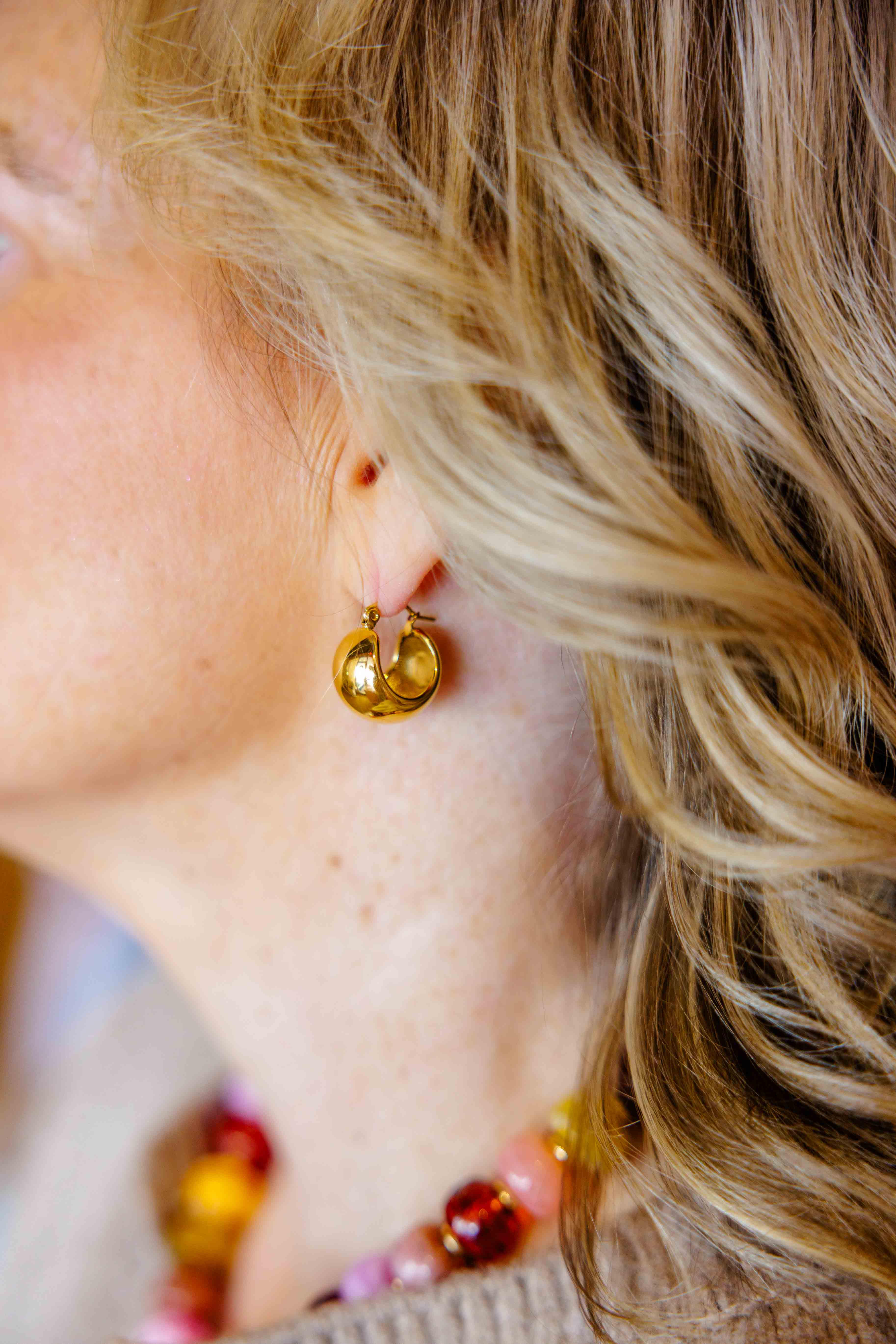 Amelie Classic Round Huggie Earrings