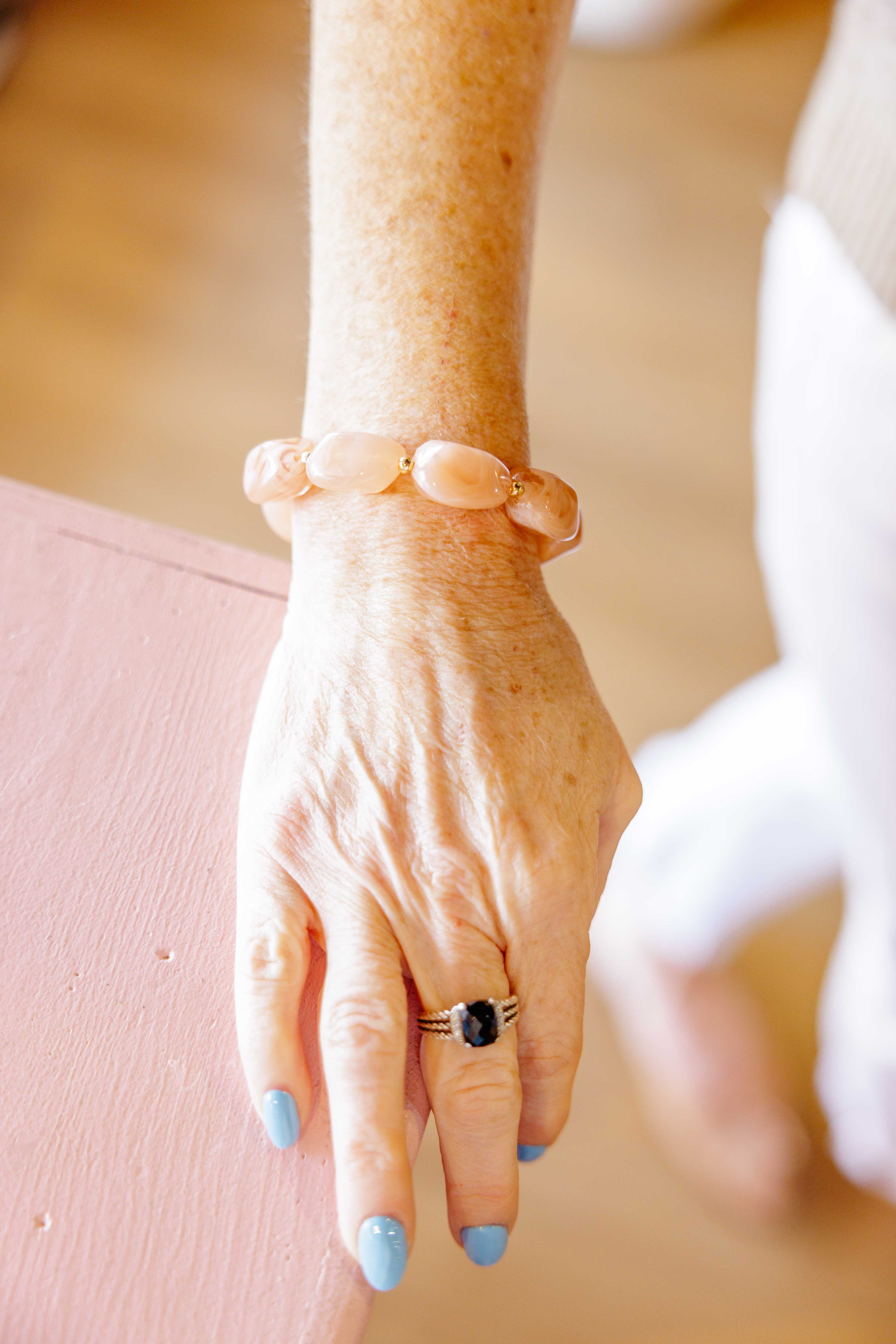 Peach Beaded Bracelet