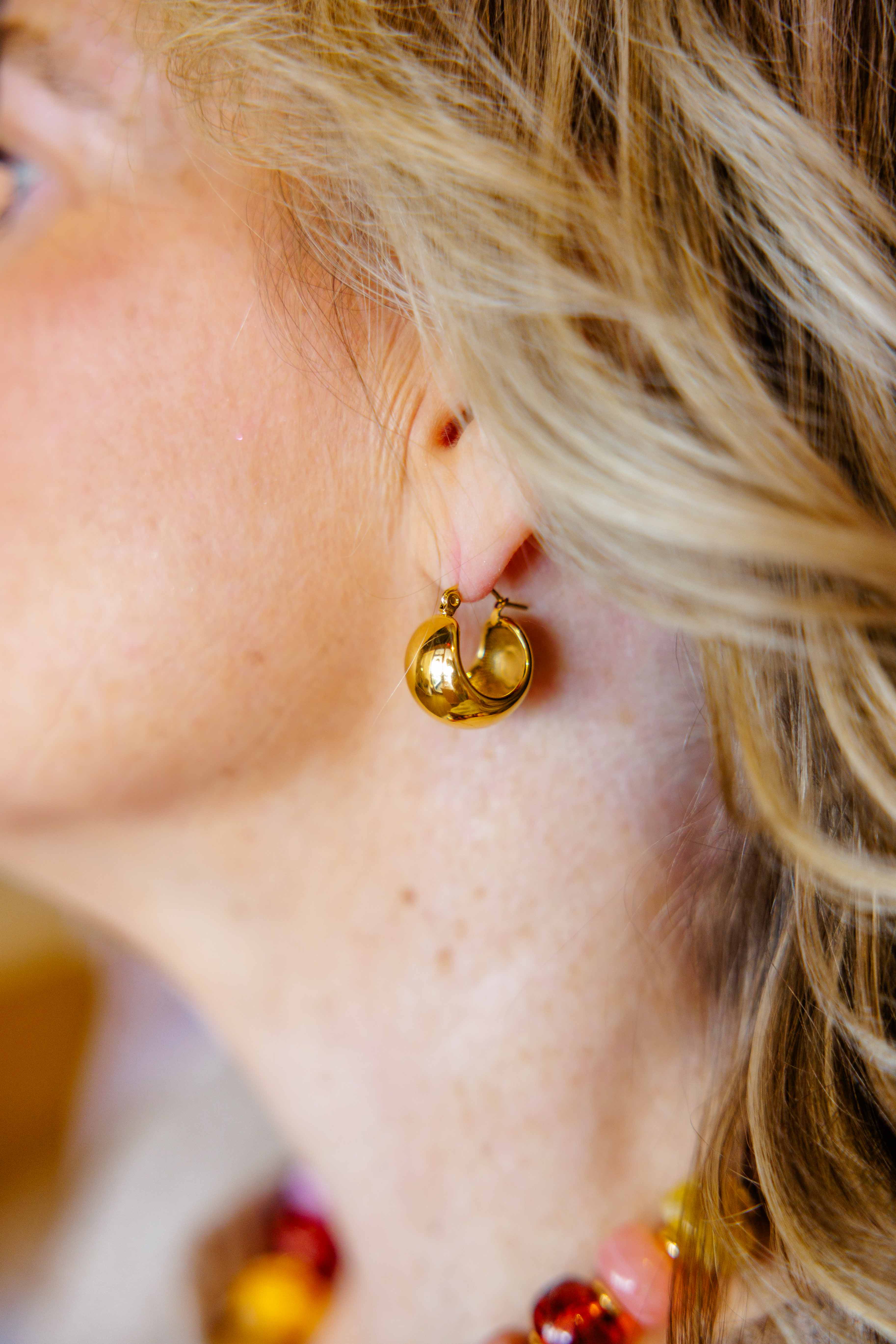 Amelie Classic Round Huggie Earrings