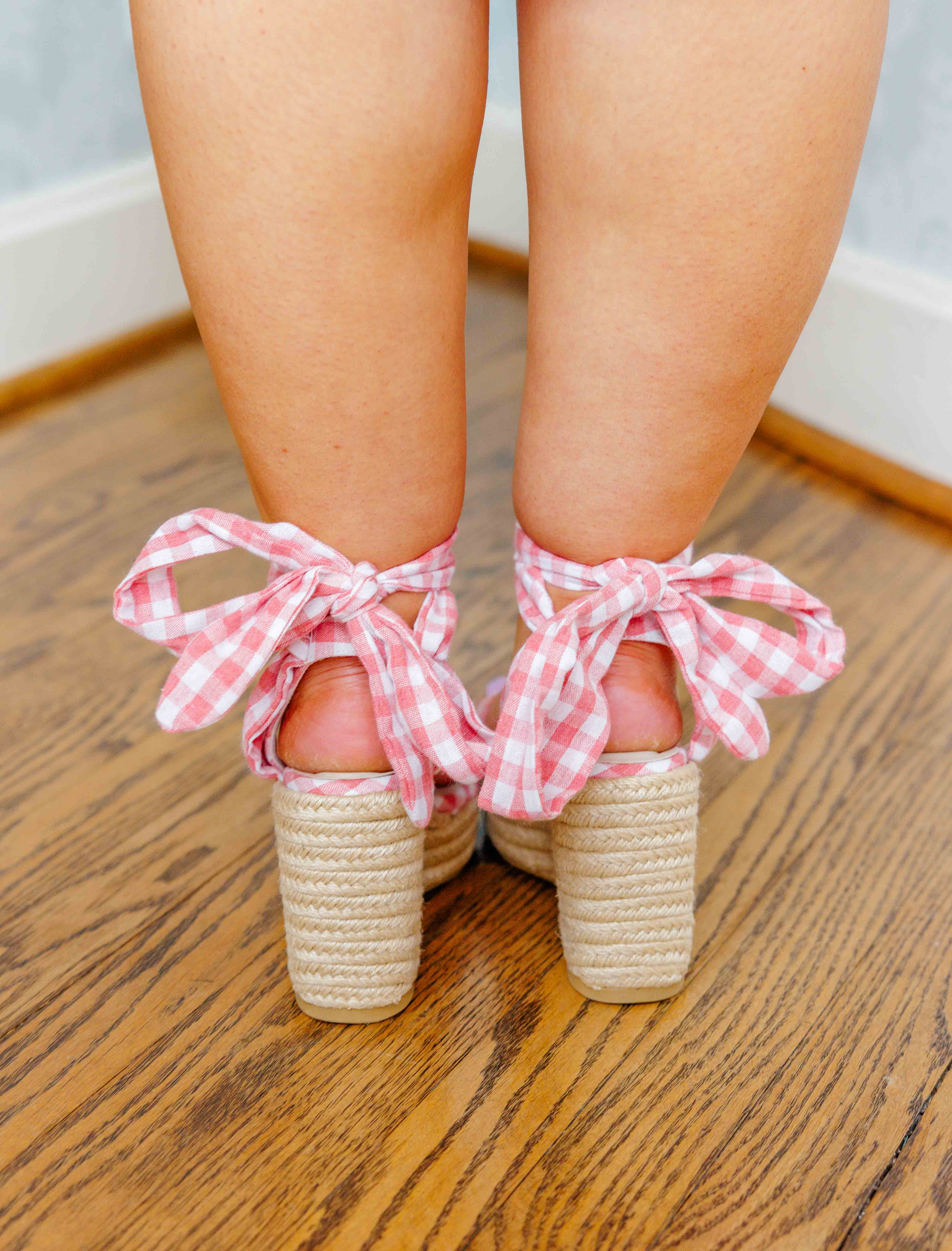 Pink Gingham Wedge
