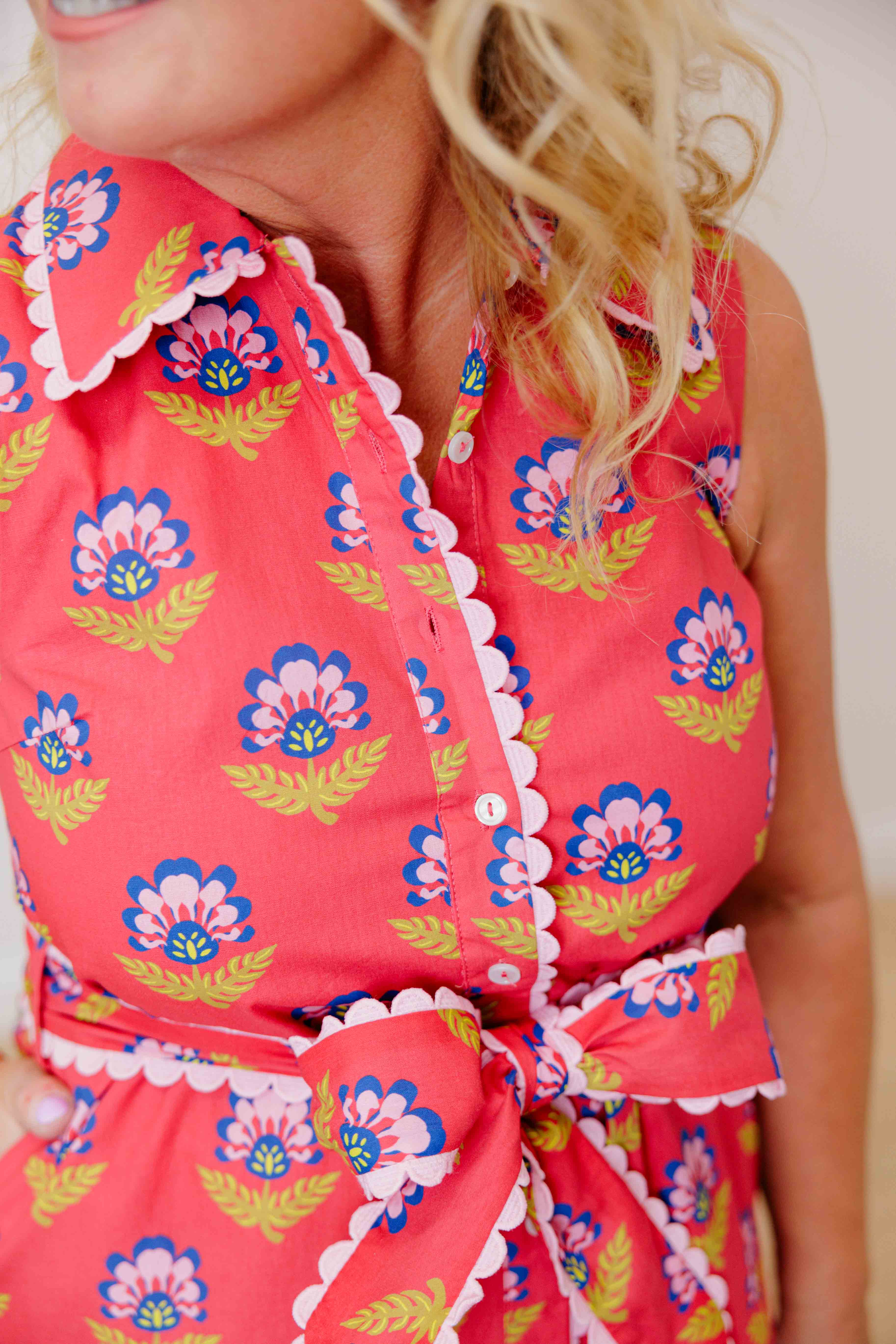 Berry Floral Trim Dress