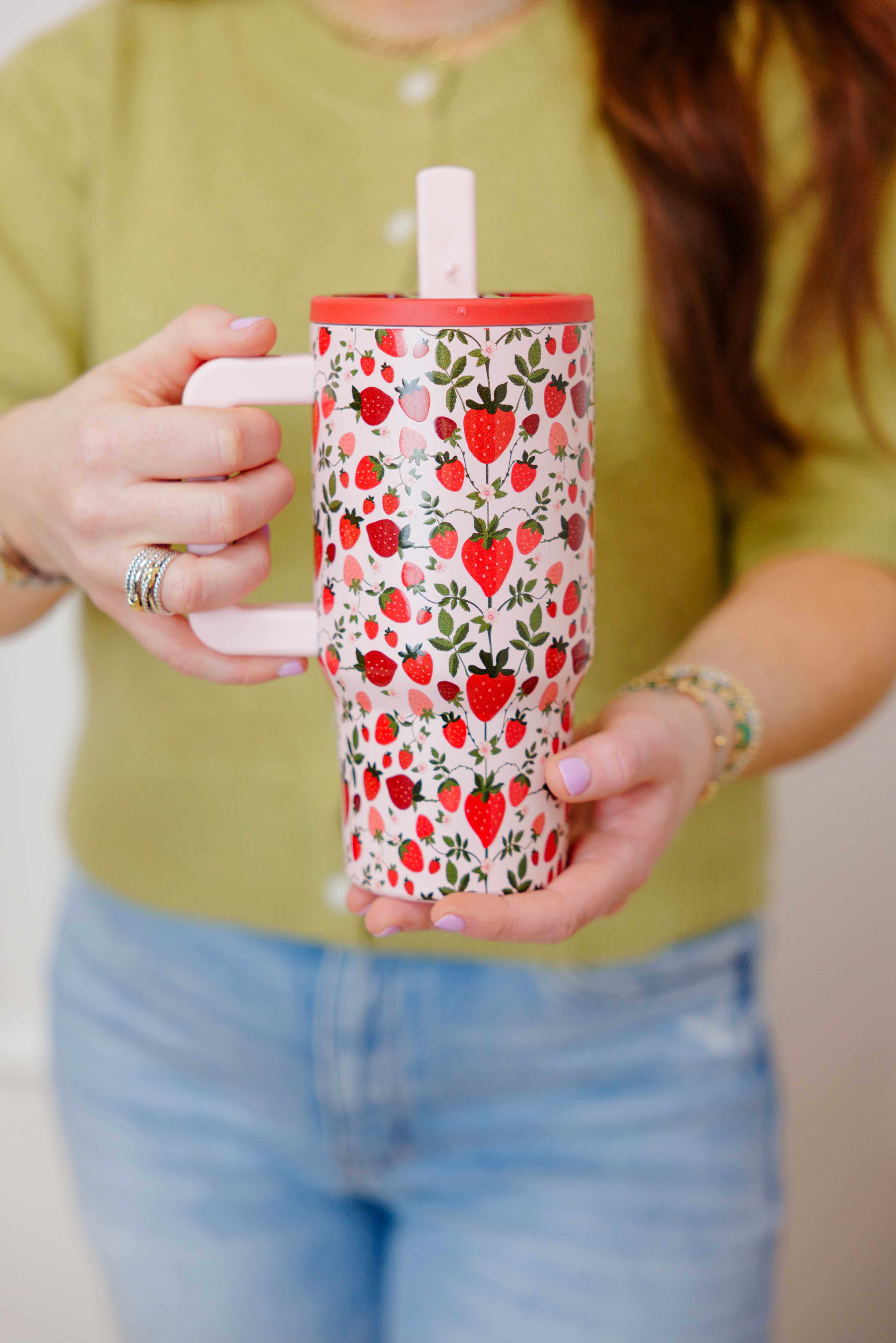 Strawberry Fields Flip Straw Tumbler