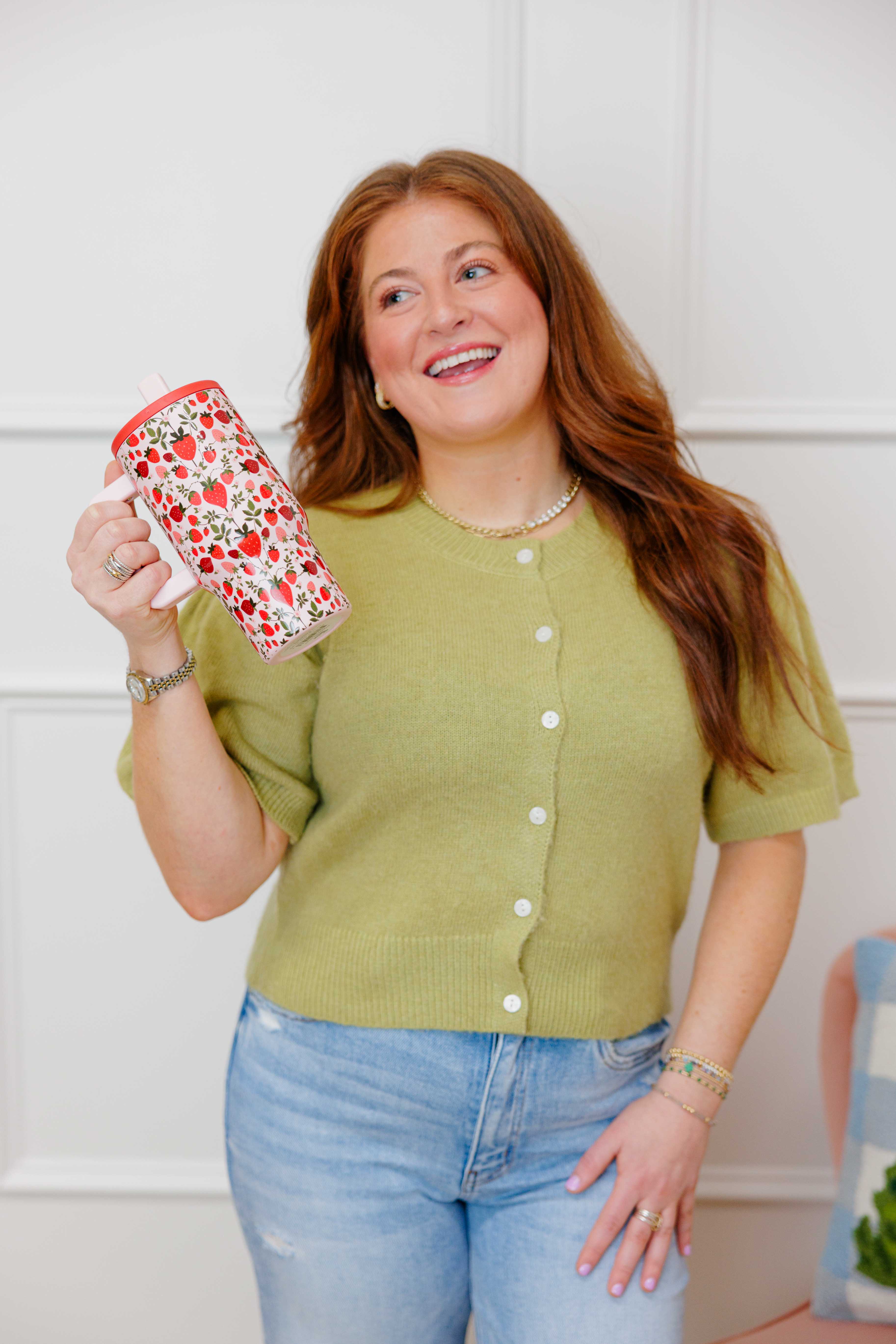 Strawberry Fields Flip Straw Tumbler