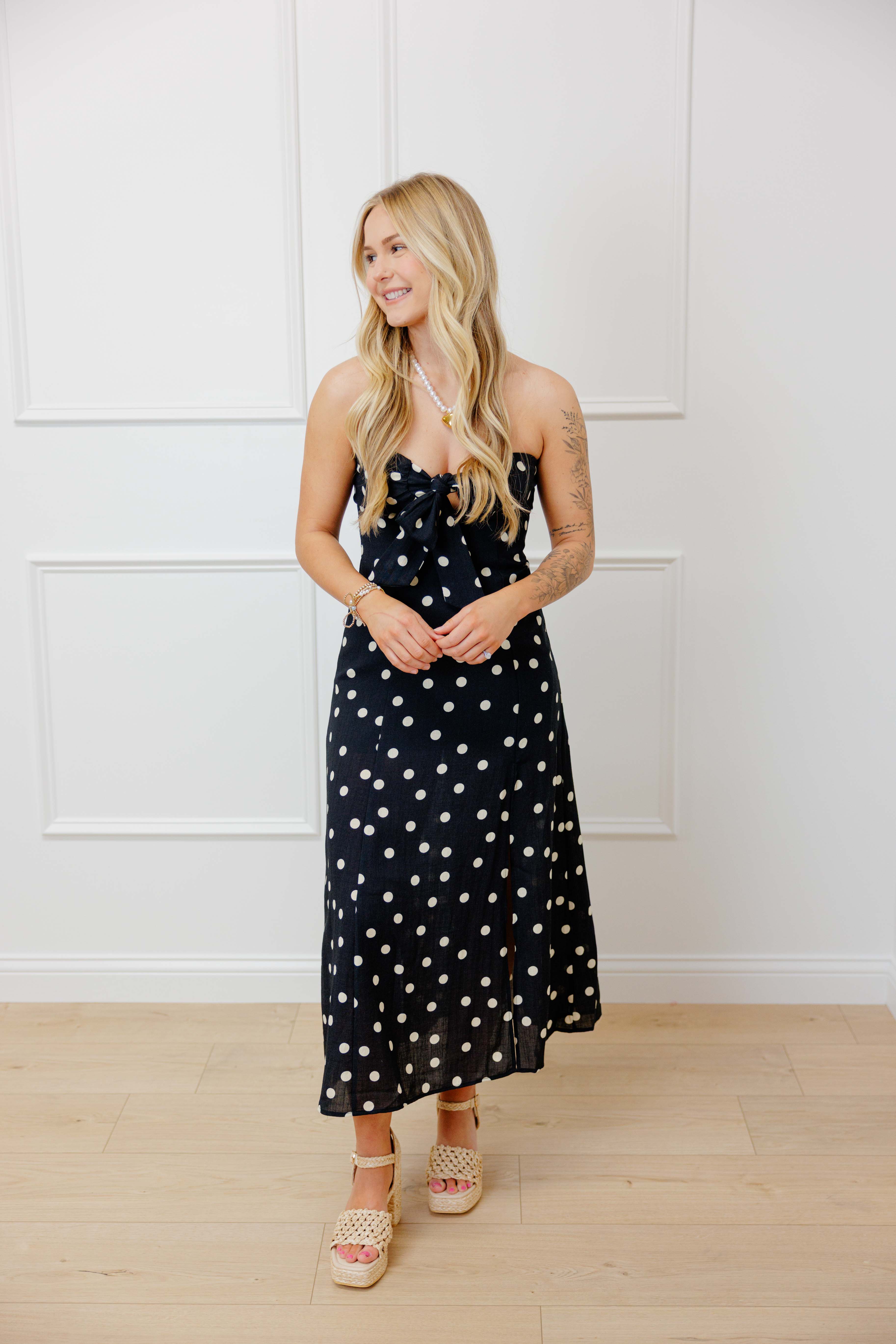 Show Out Strapless Midi Dress