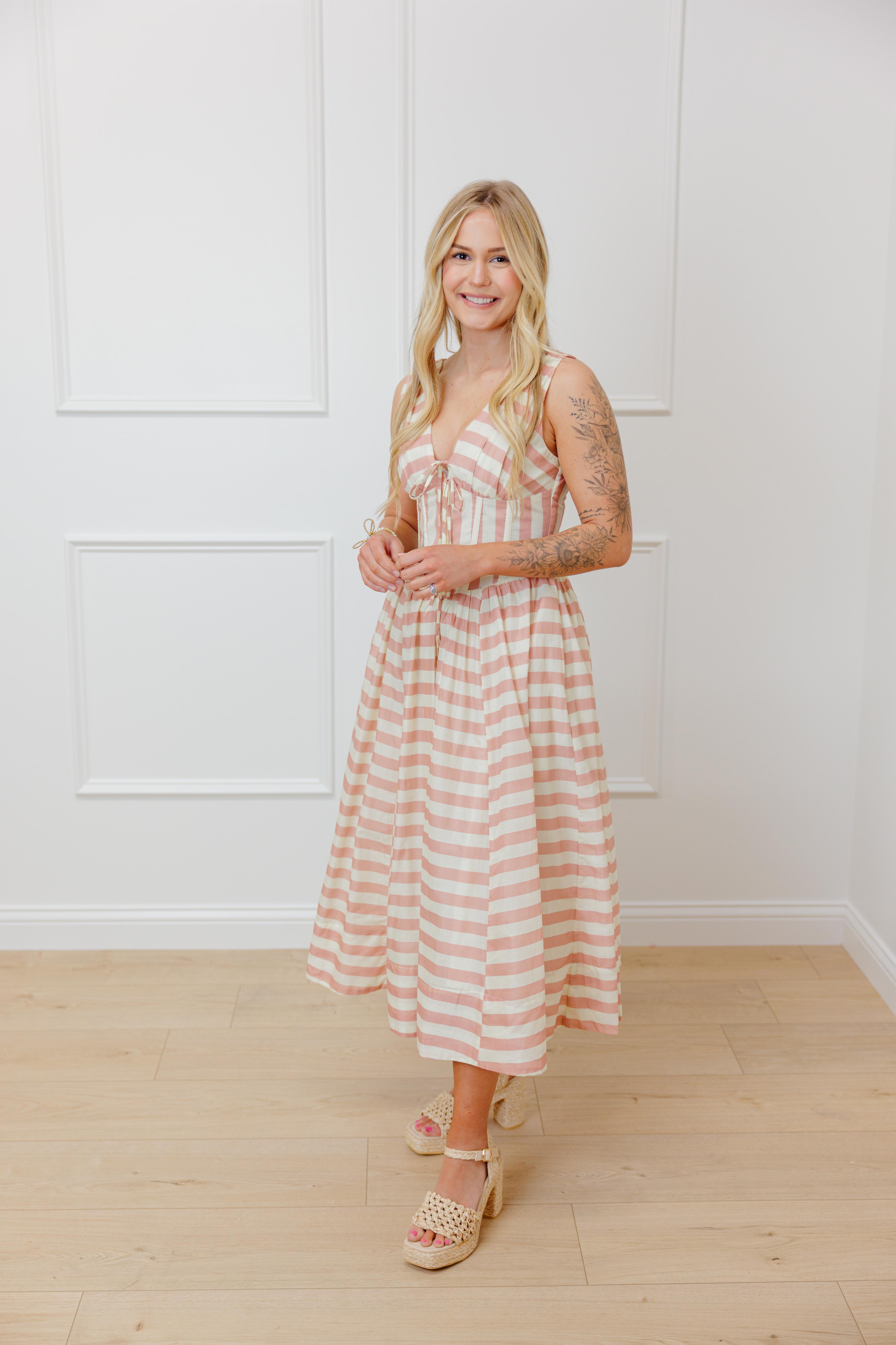 Shae Striped Midi Dress