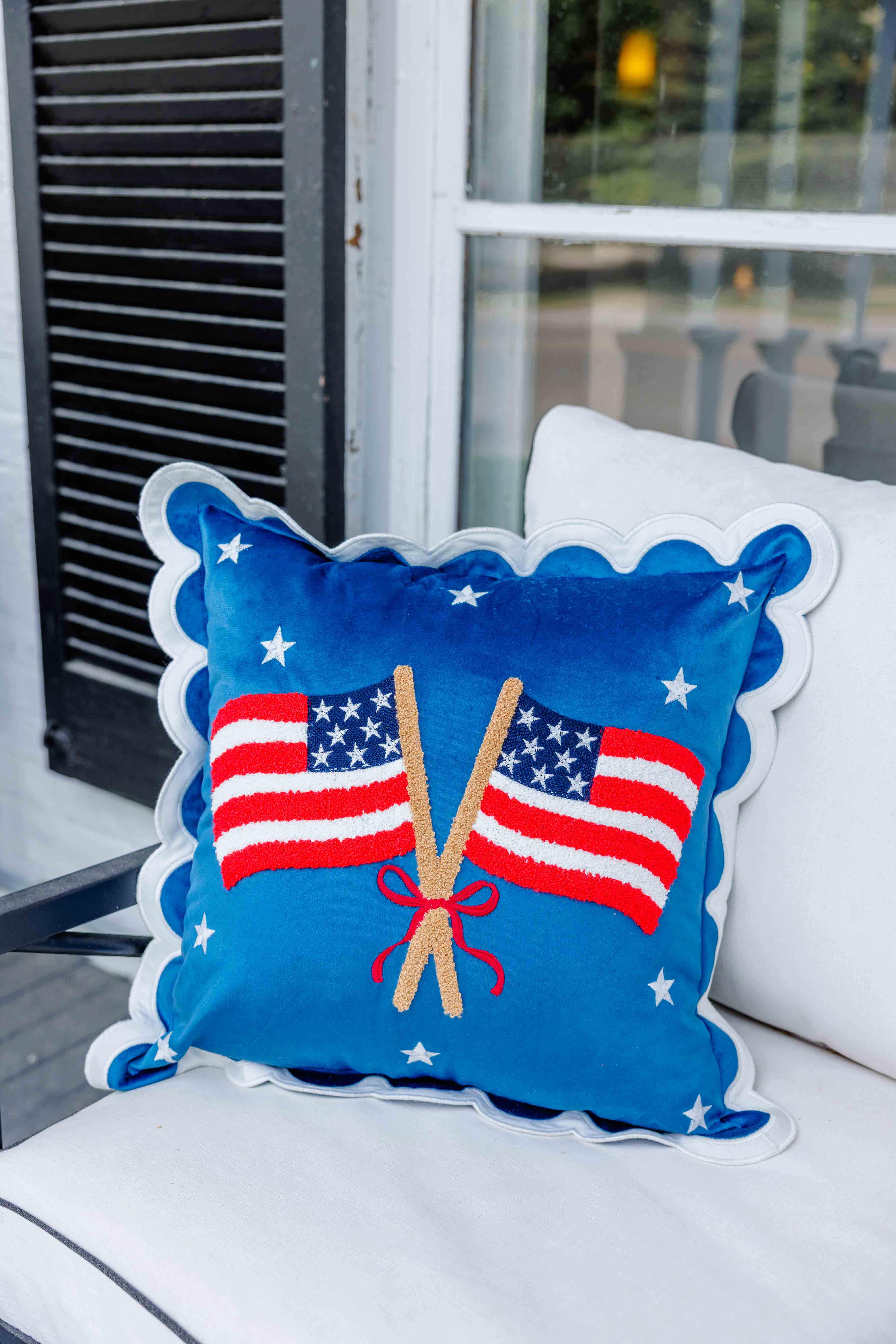 American Flags Throw Pillow