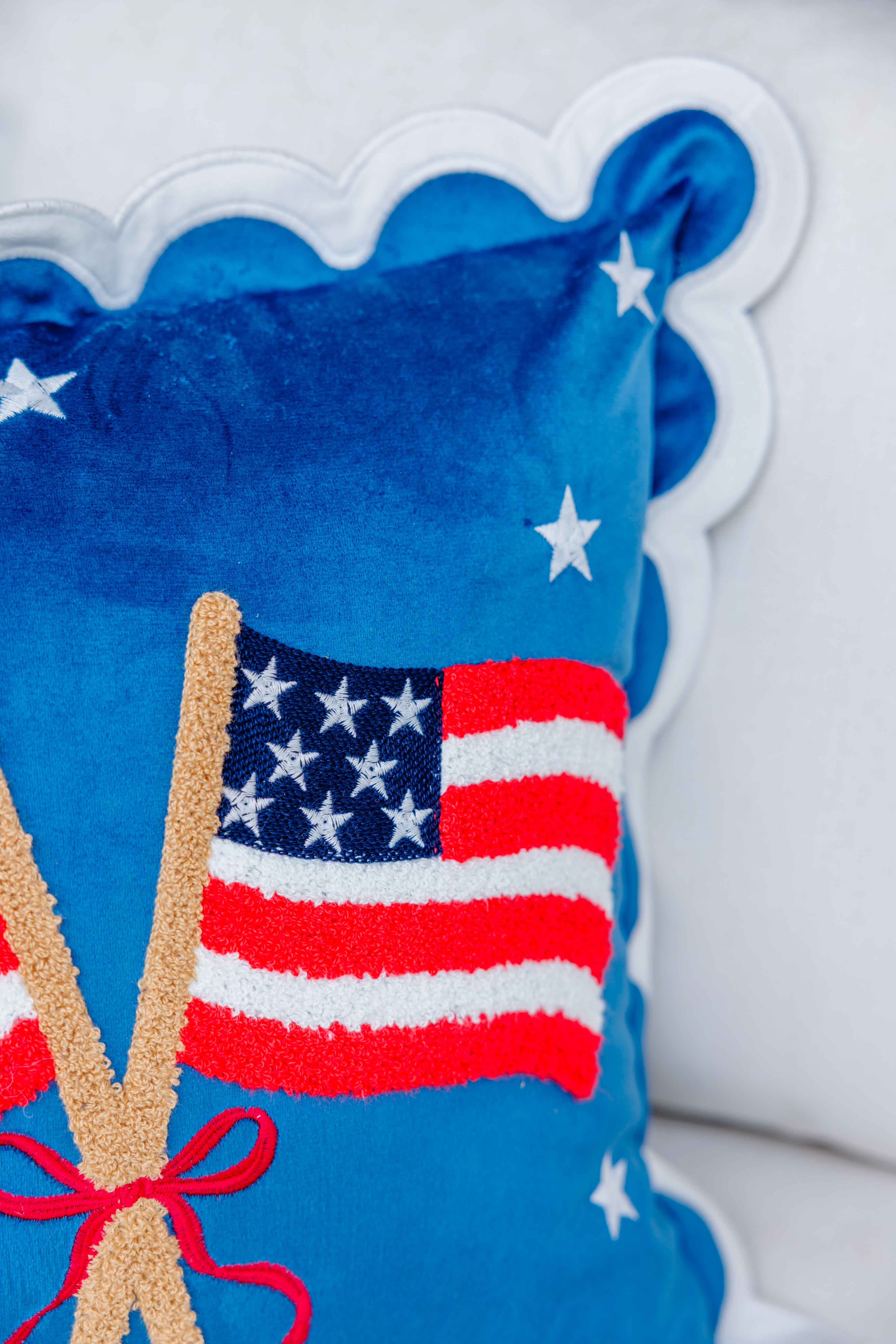 American Flags Throw Pillow