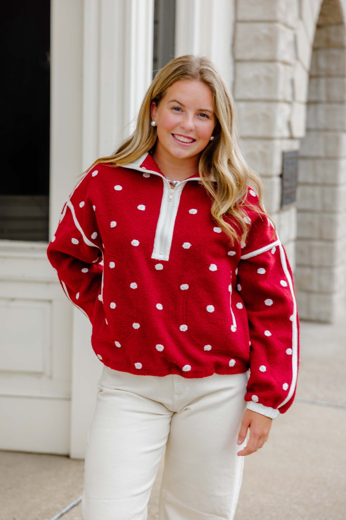 Maroon Dot Pullover