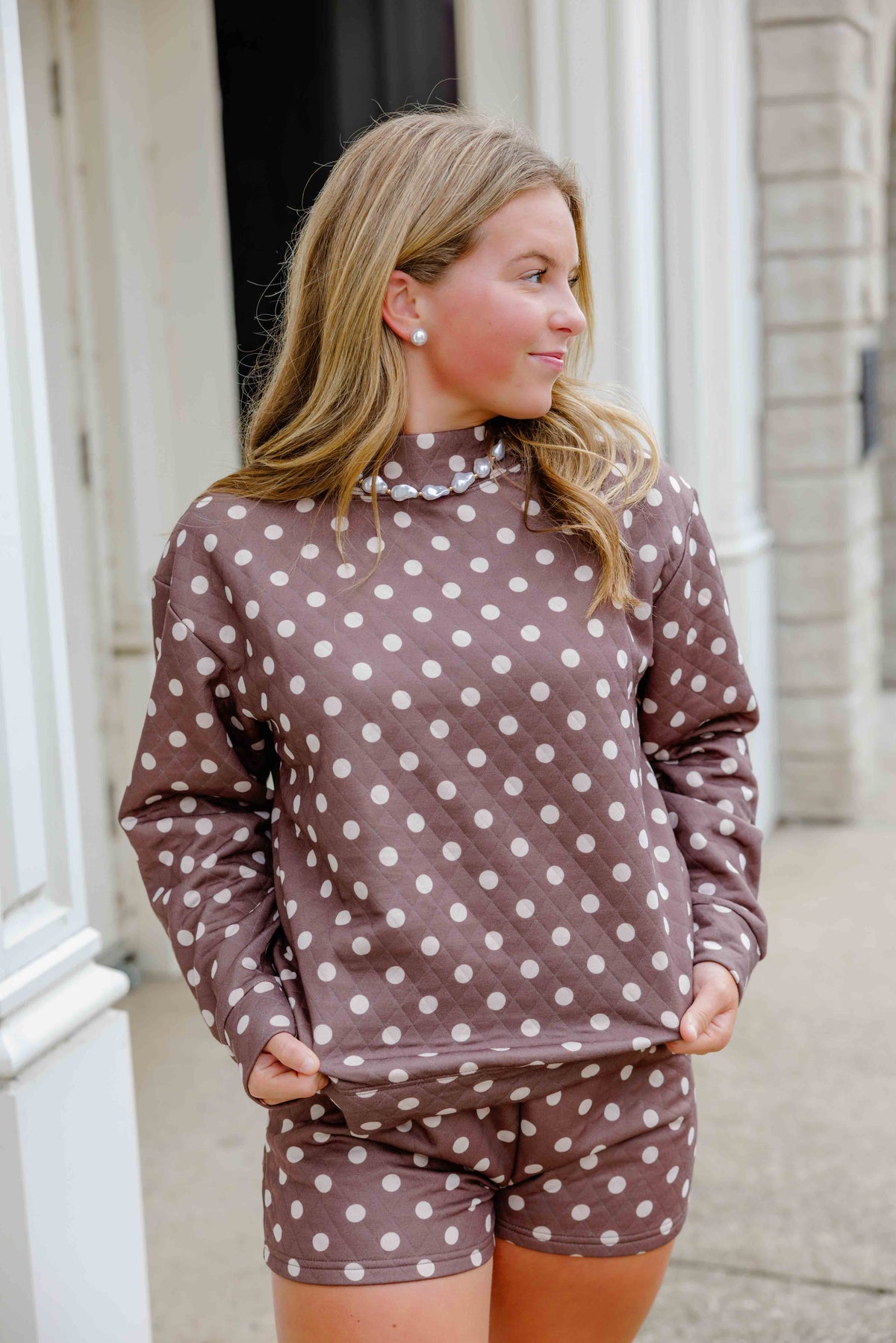 Mocha Quilted Lounge Set