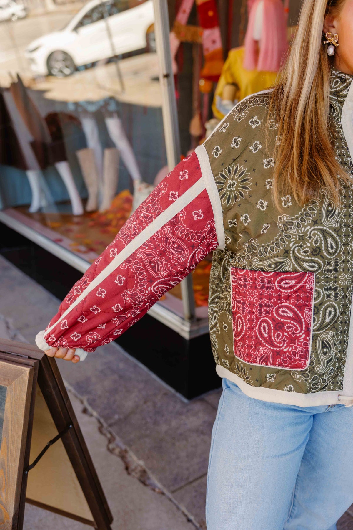 Olive Paisley Quilted Jacket