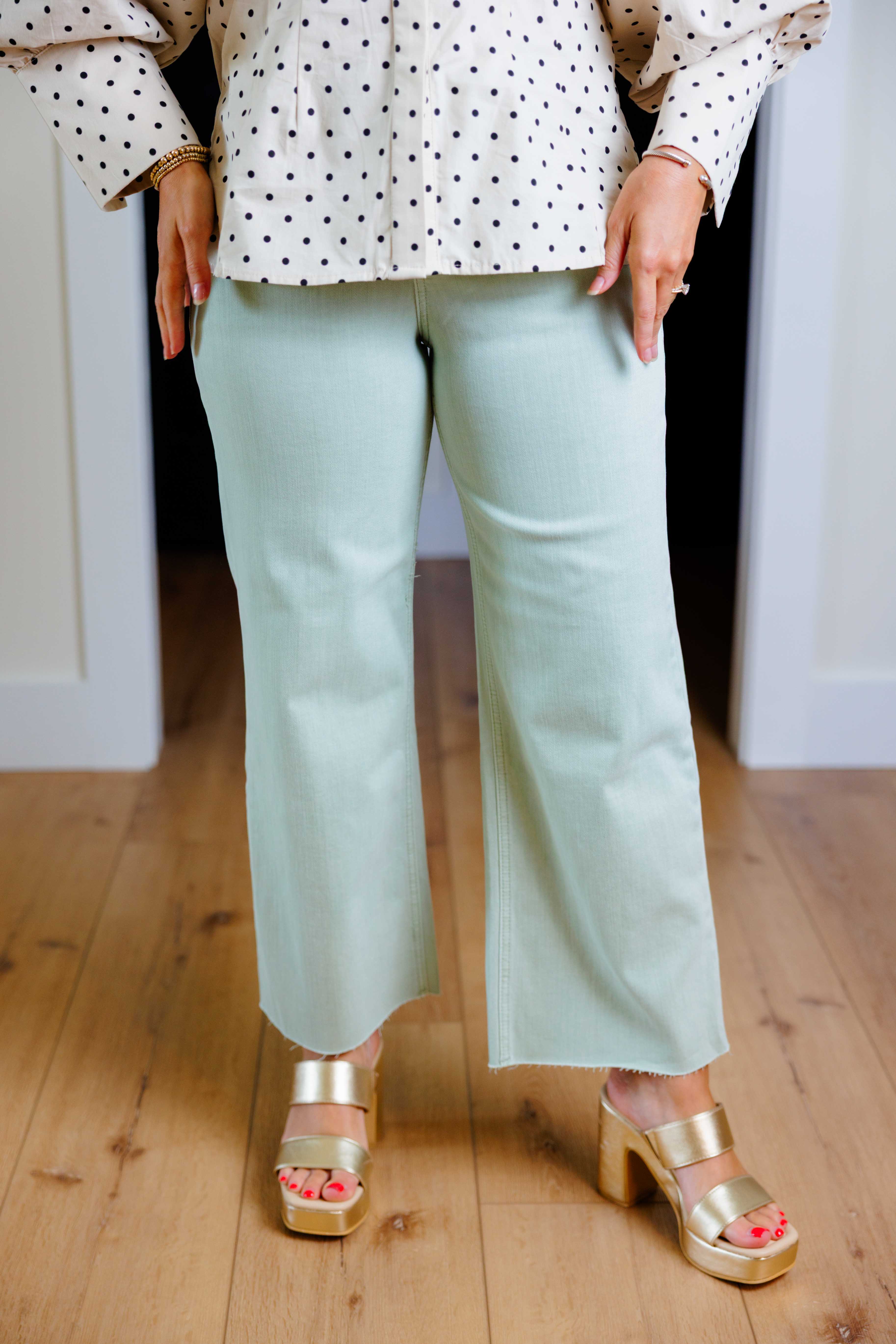 Sage High Rise Crop Jean
