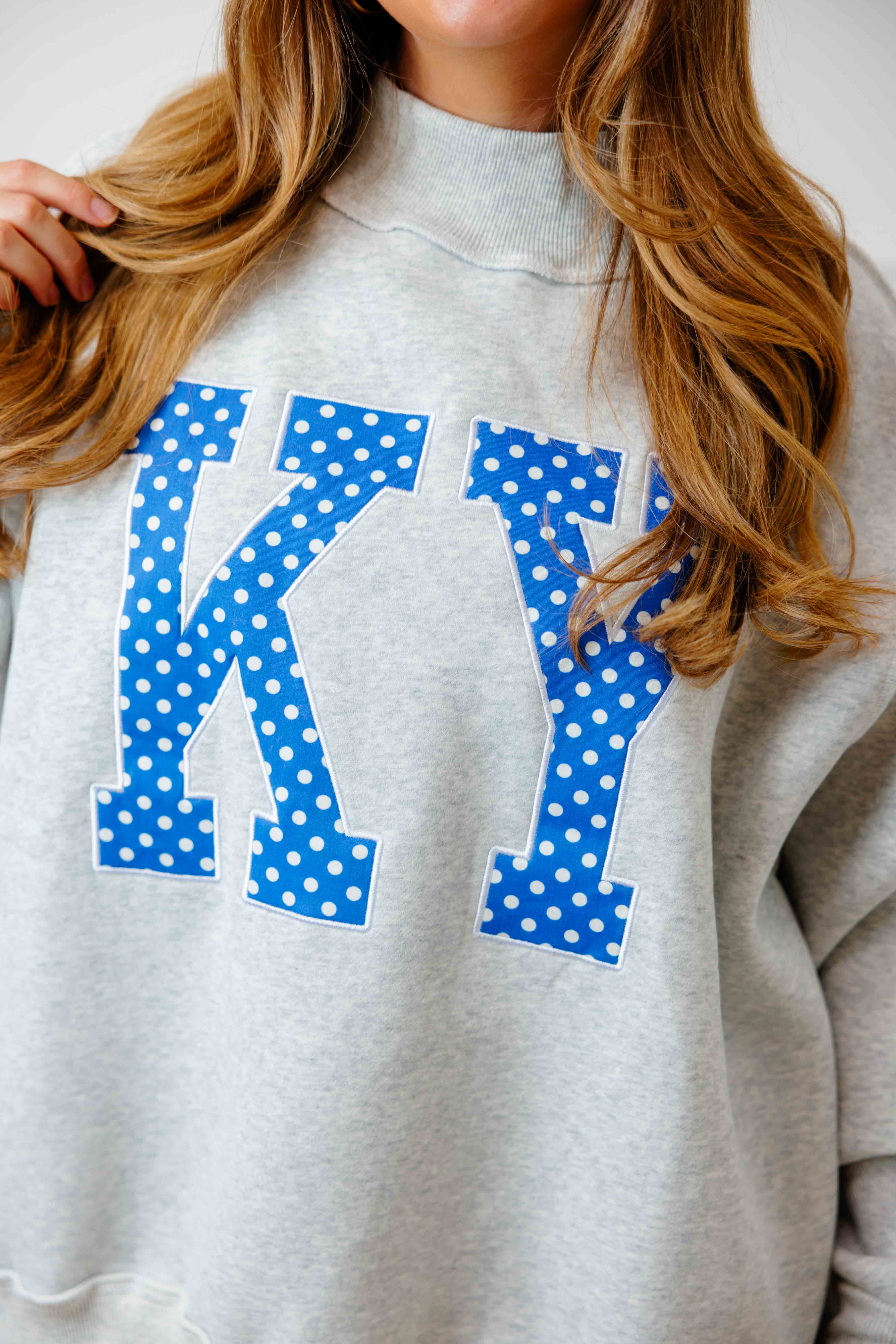 KY Polka Dot Mockneck Sweatshirt