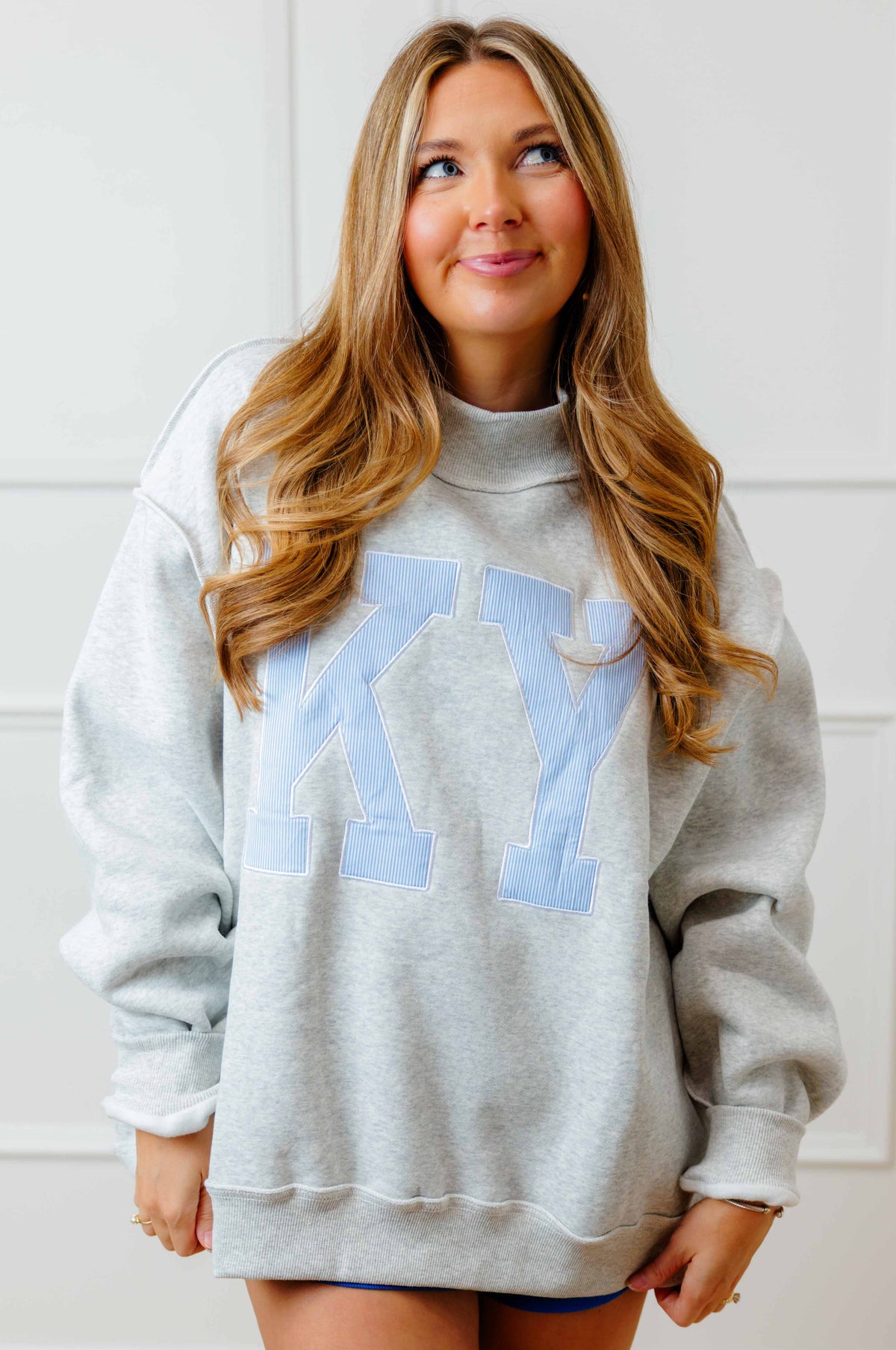 Striped KY Mockneck Sweatshirt