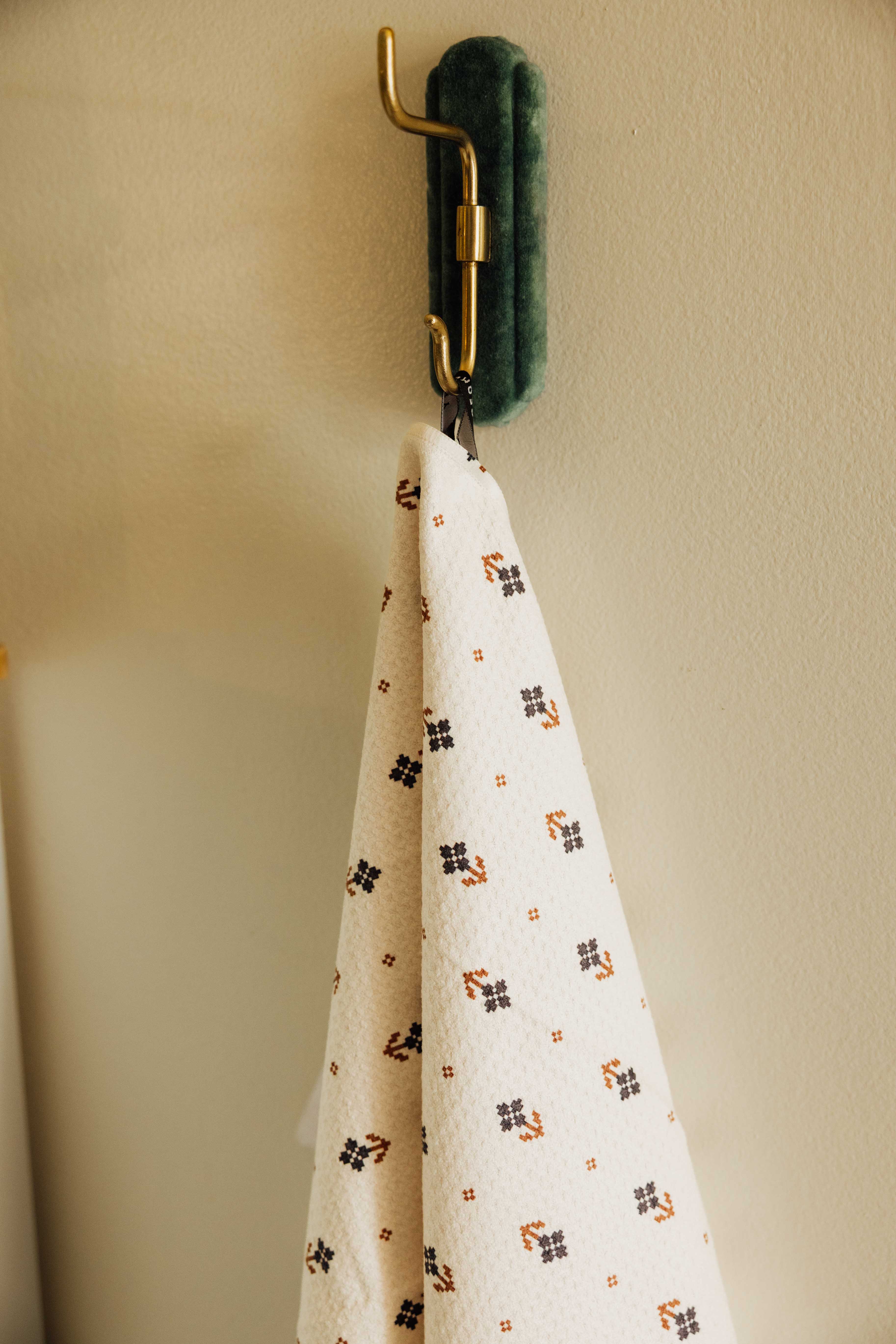Folk Pixel White Tea Towel