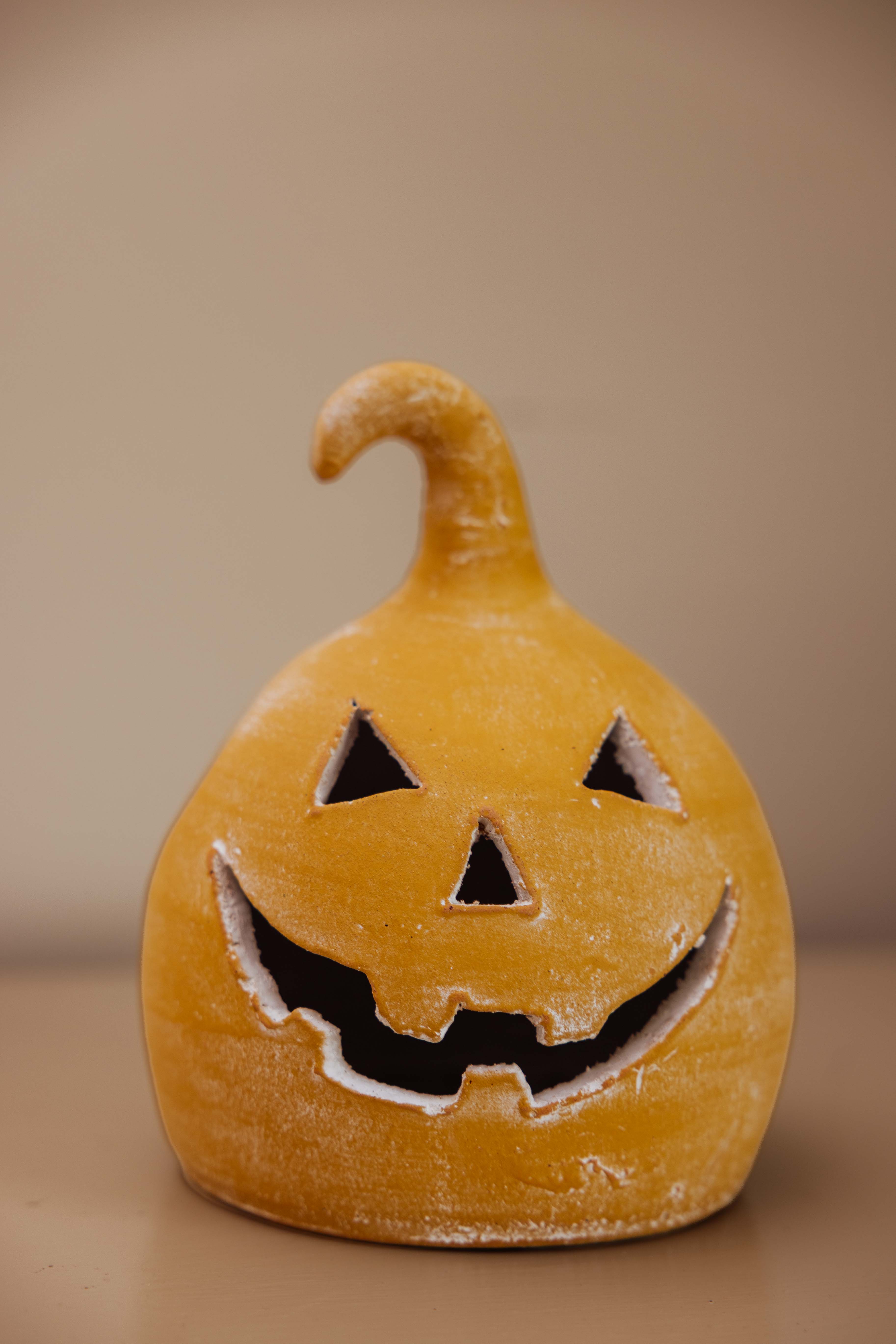Orange Clay Jack-O-Lantern