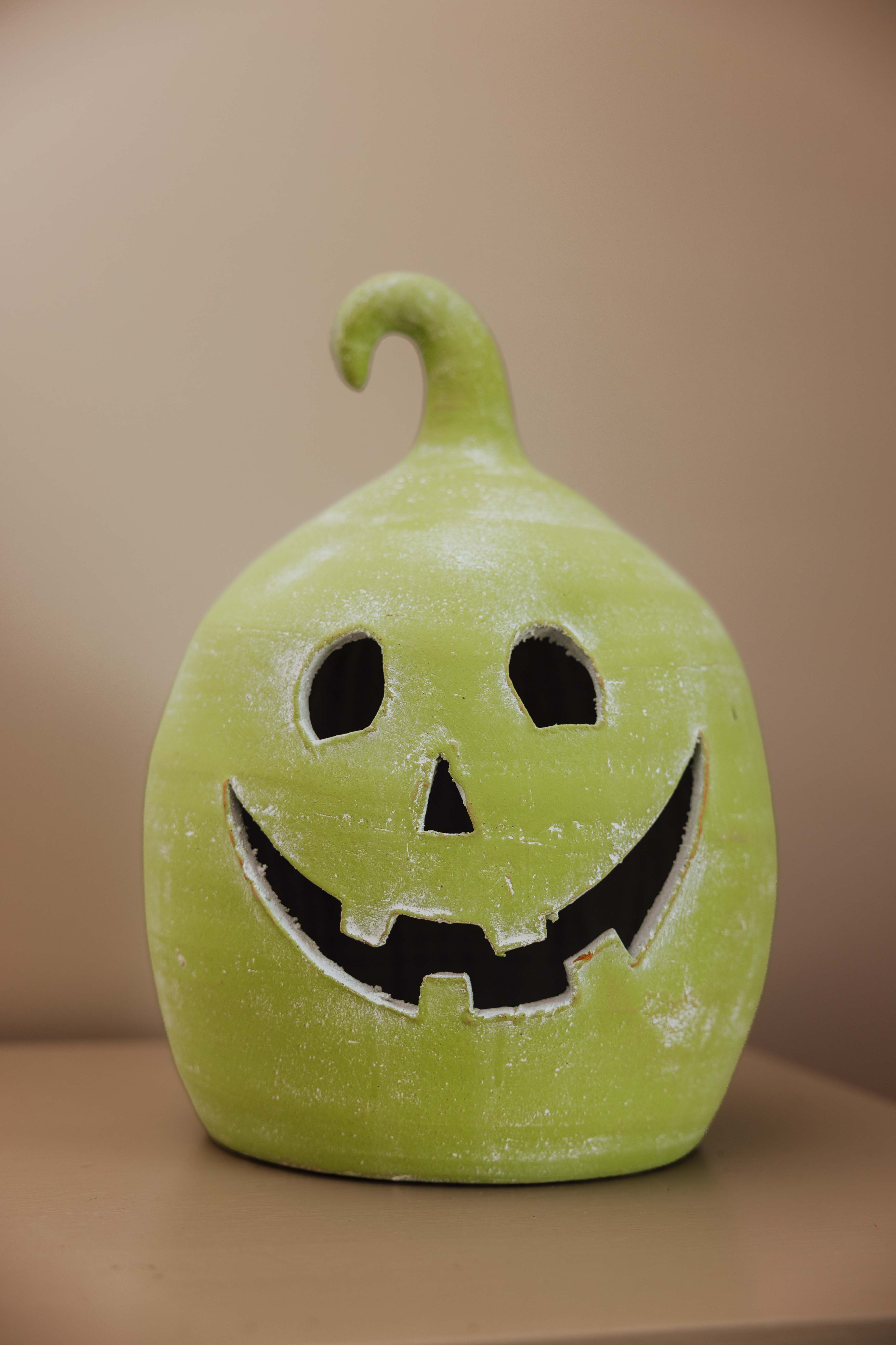 Green Clay Jack-O-Lantern