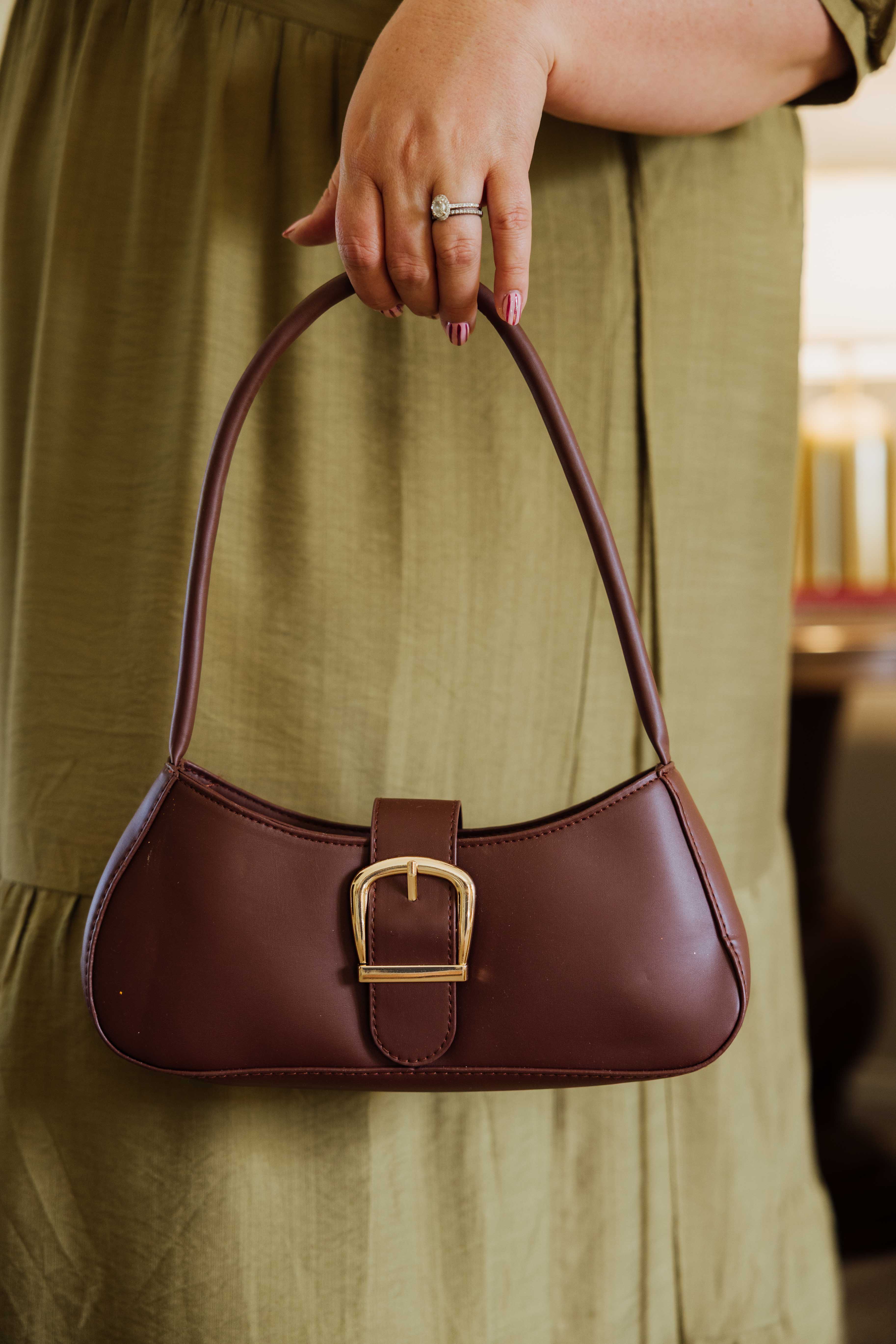 Brown Faux Leather Purse