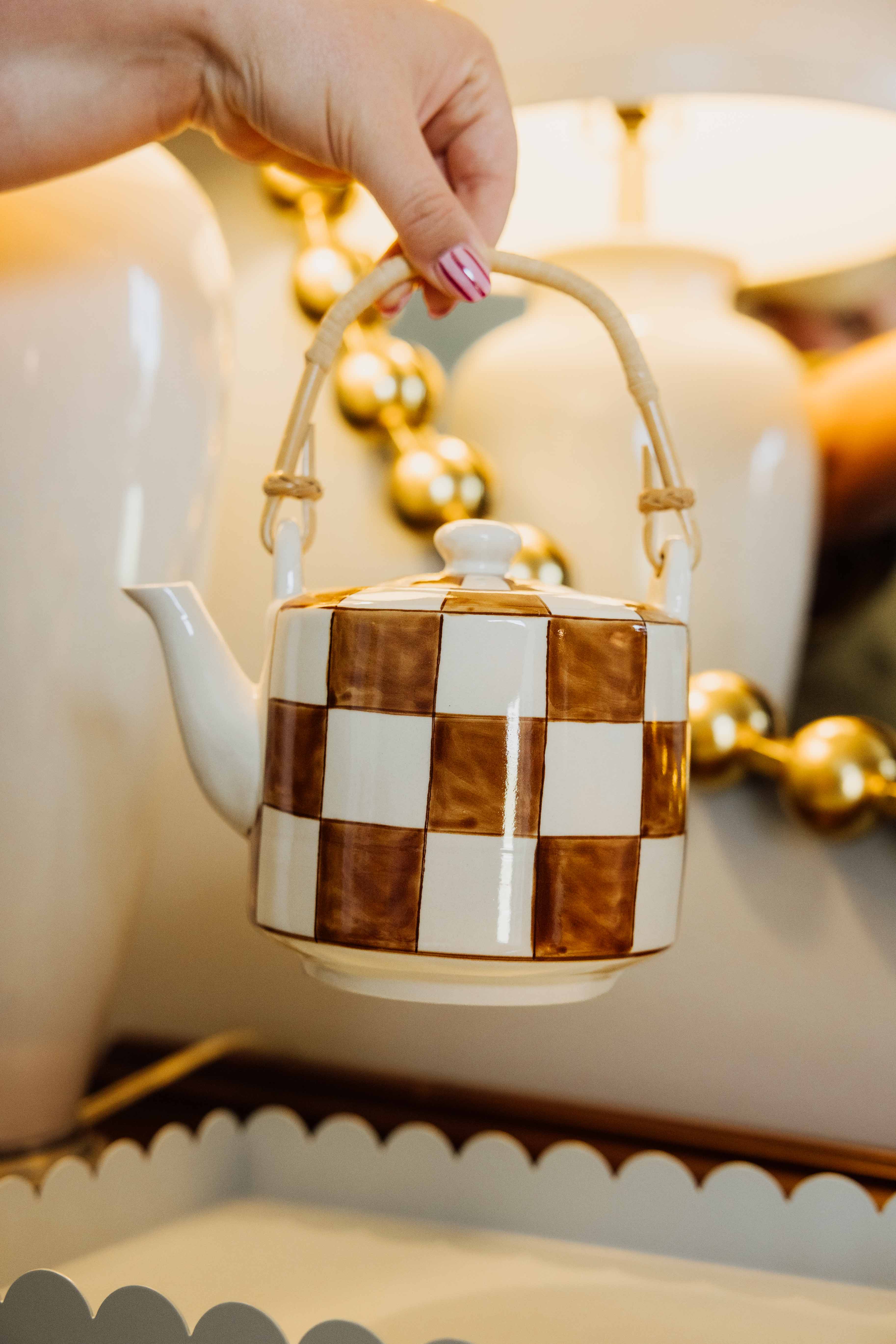 Checkered Tea Pot