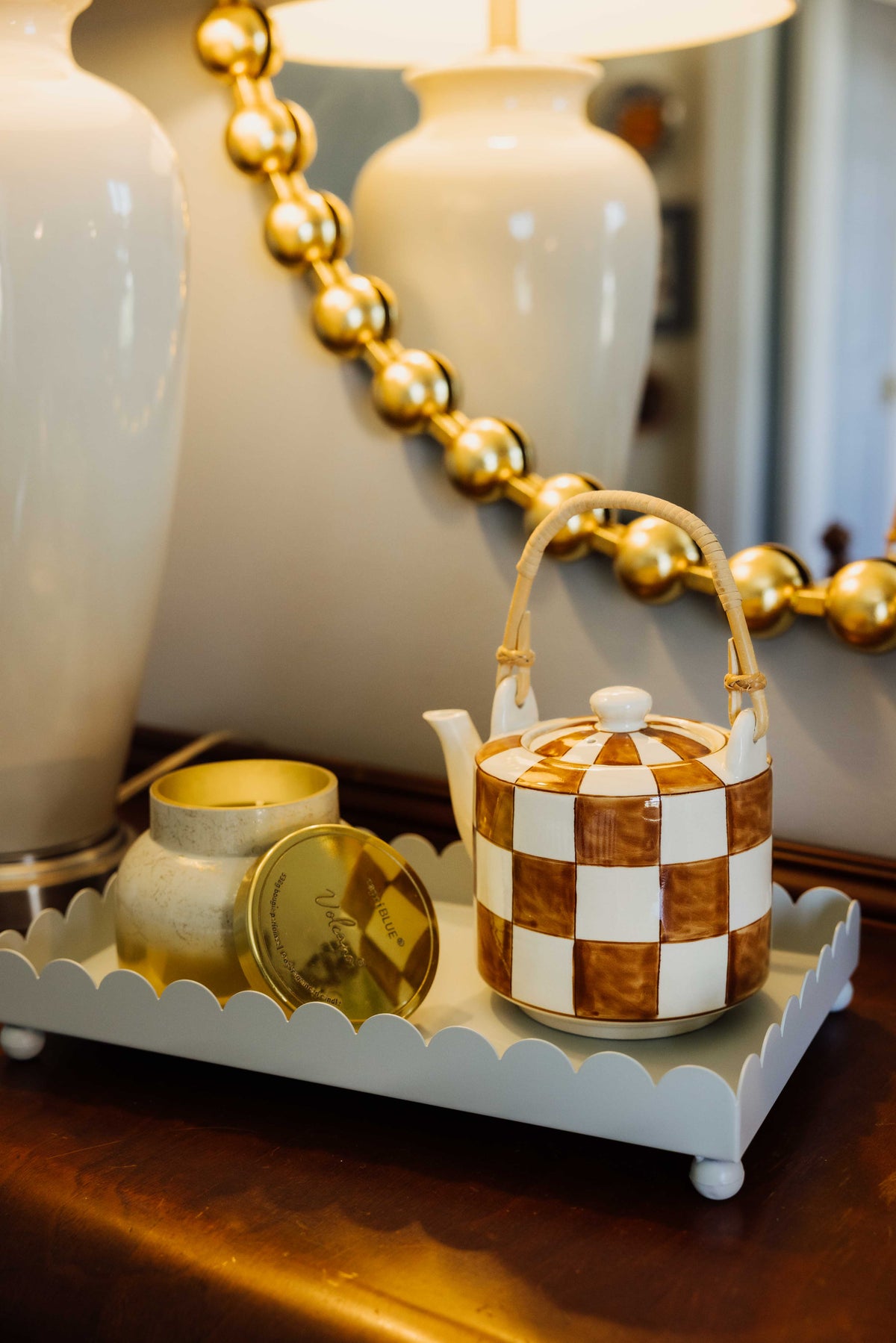 Checkered Tea Pot