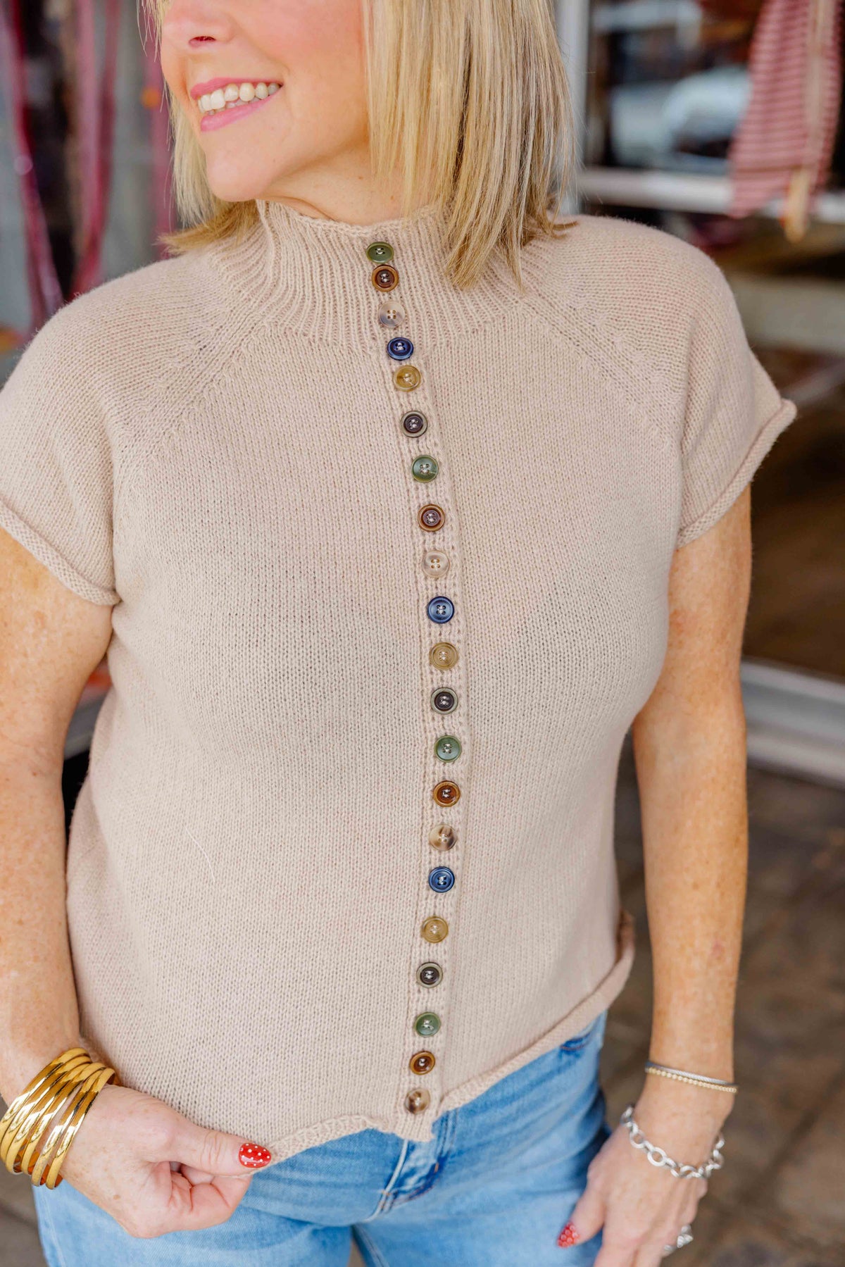 Jenna Button Up Knit Top