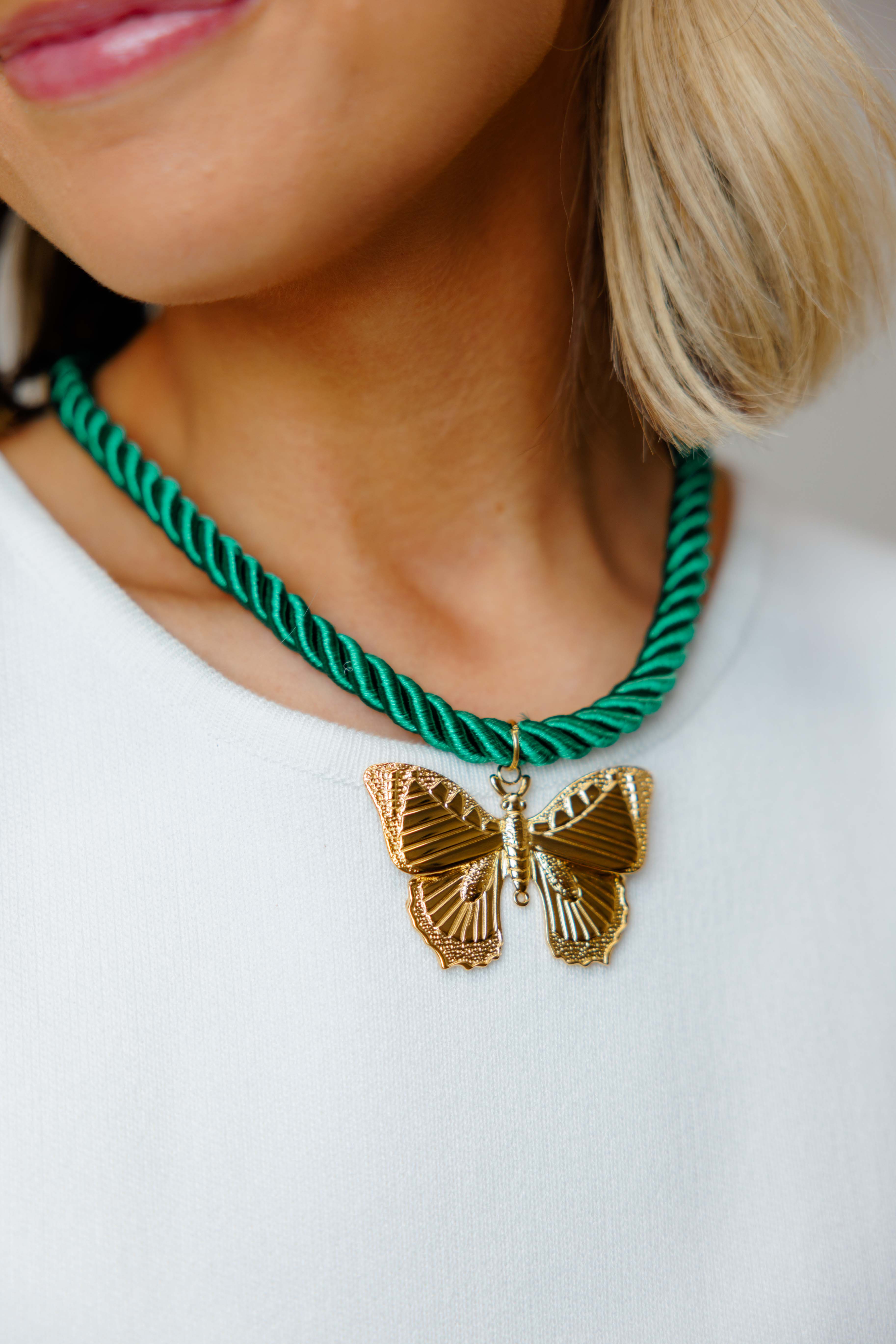 Emerald Butterfly Necklace