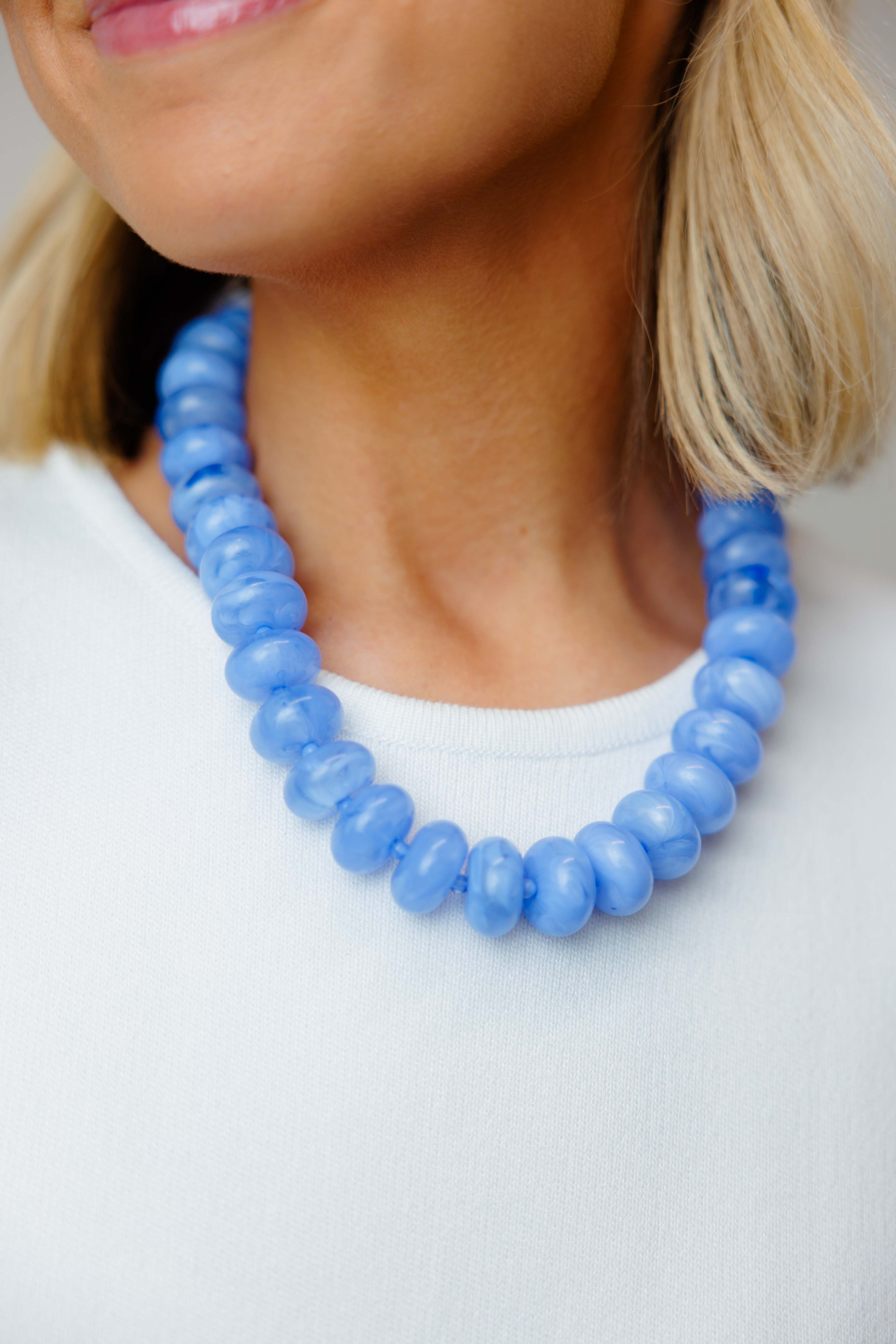 Light Blue Beaded Necklace