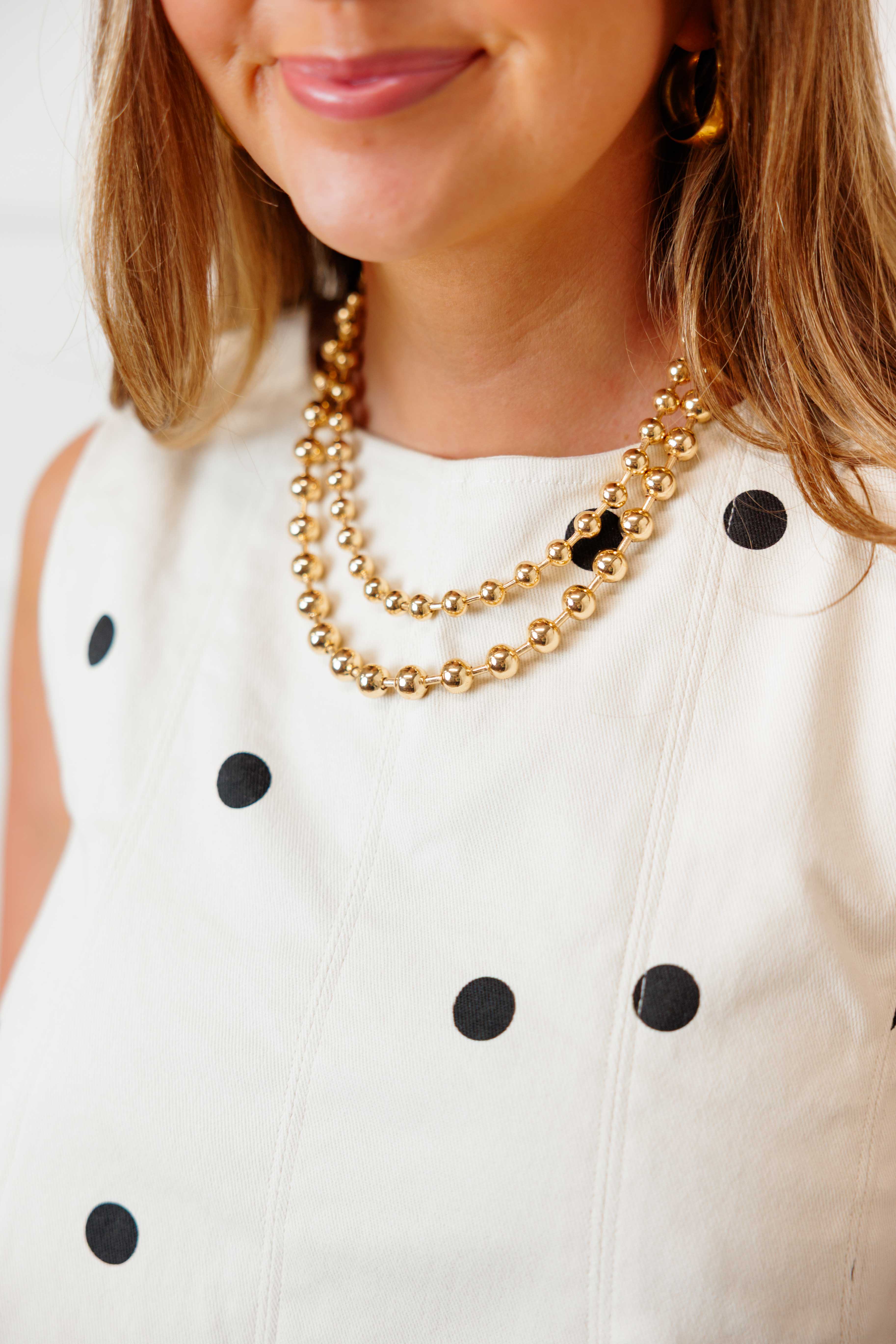 Macie Layered Gold Beaded Necklace