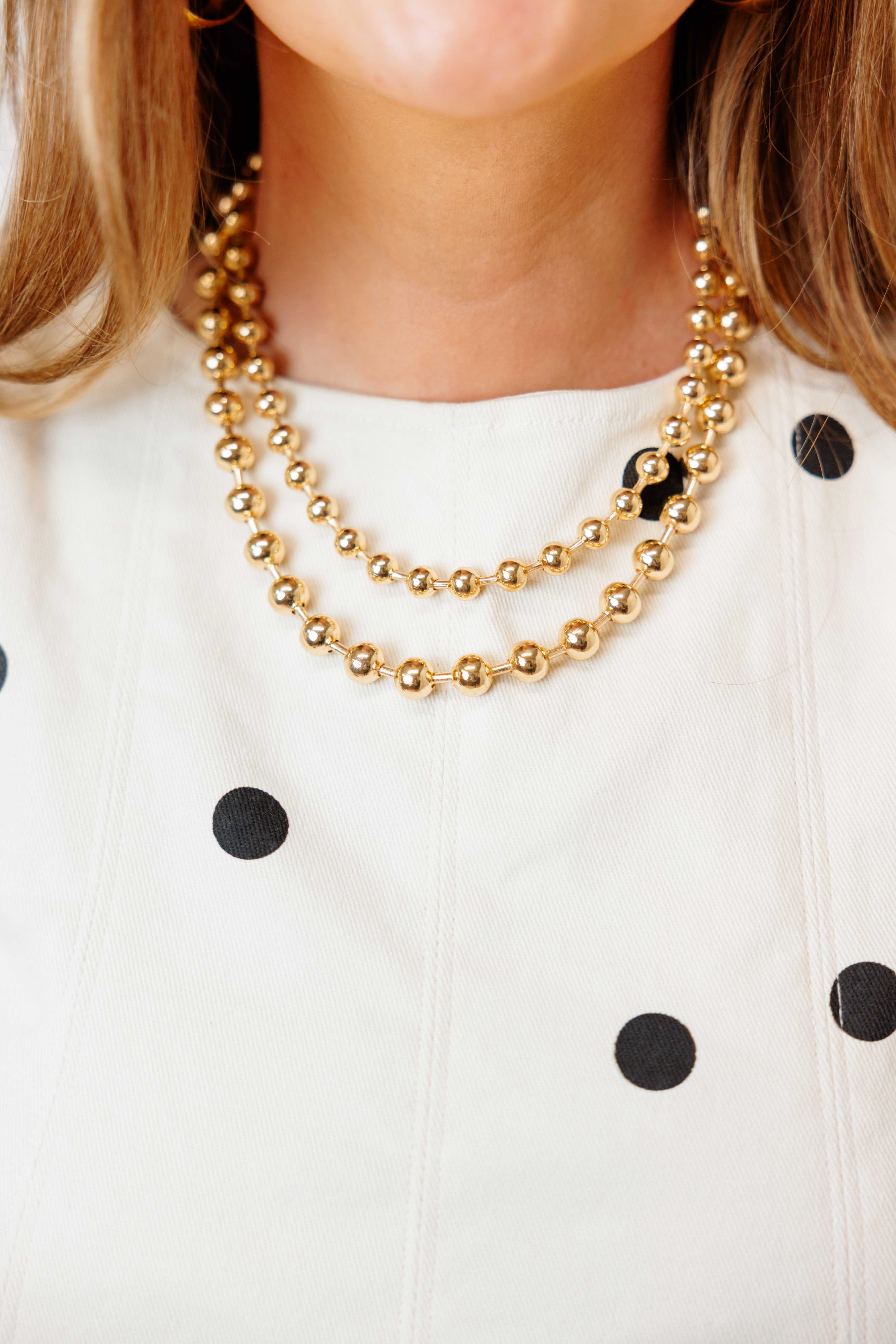 Macie Layered Gold Beaded Necklace