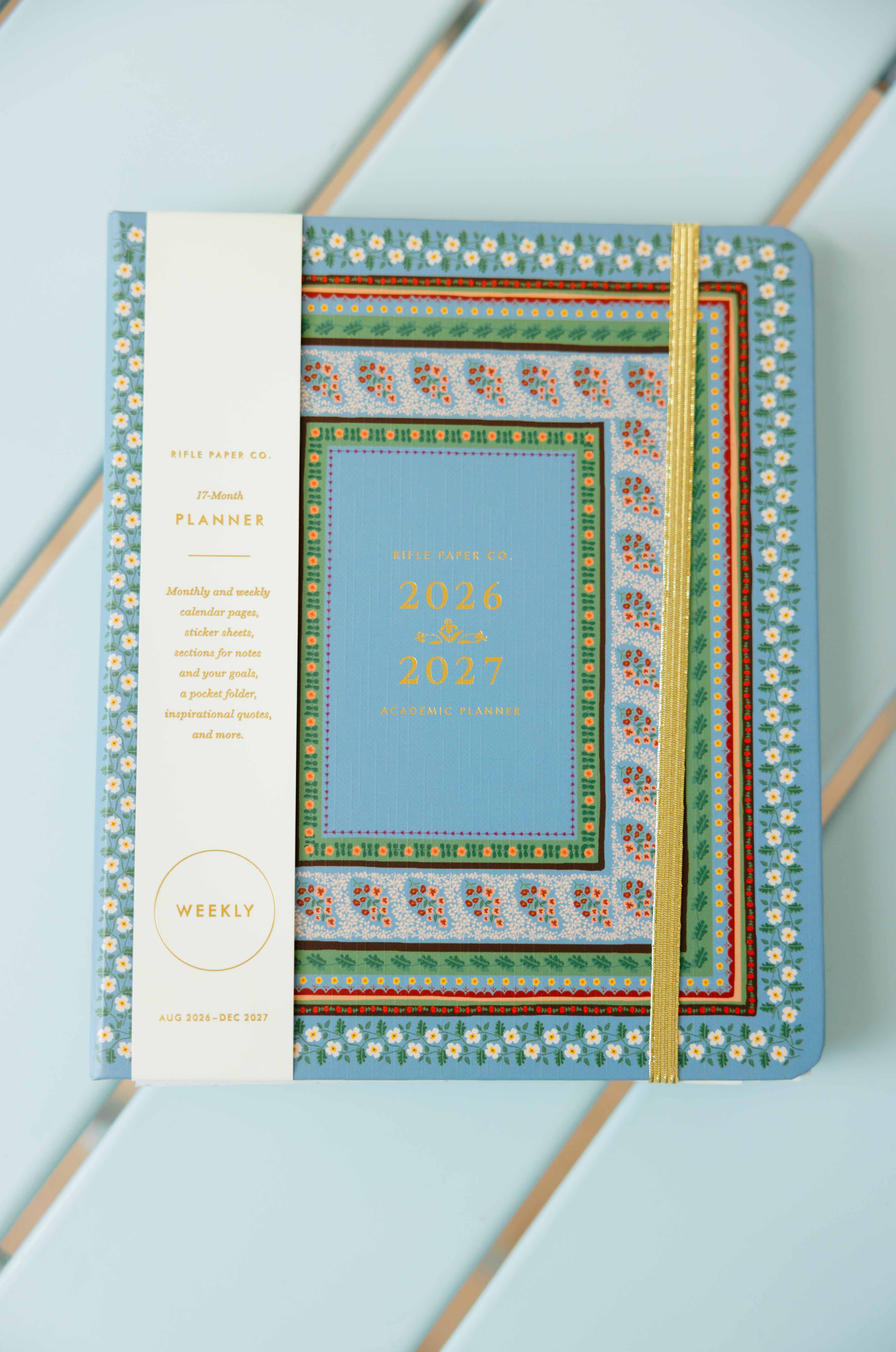 Paisley Stripe 17-Month Academic Sprial Planner