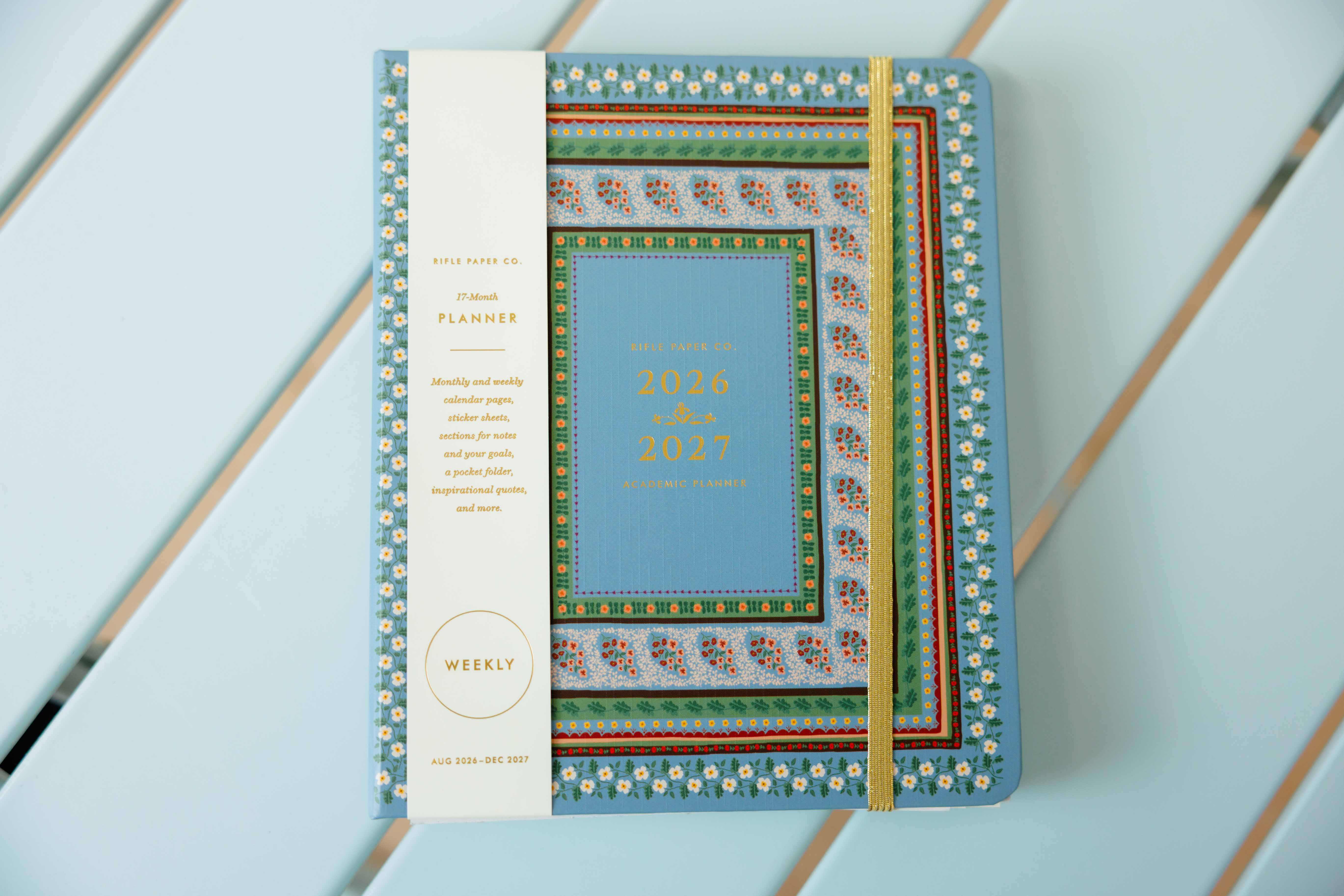 Paisley Stripe 17-Month Academic Sprial Planner