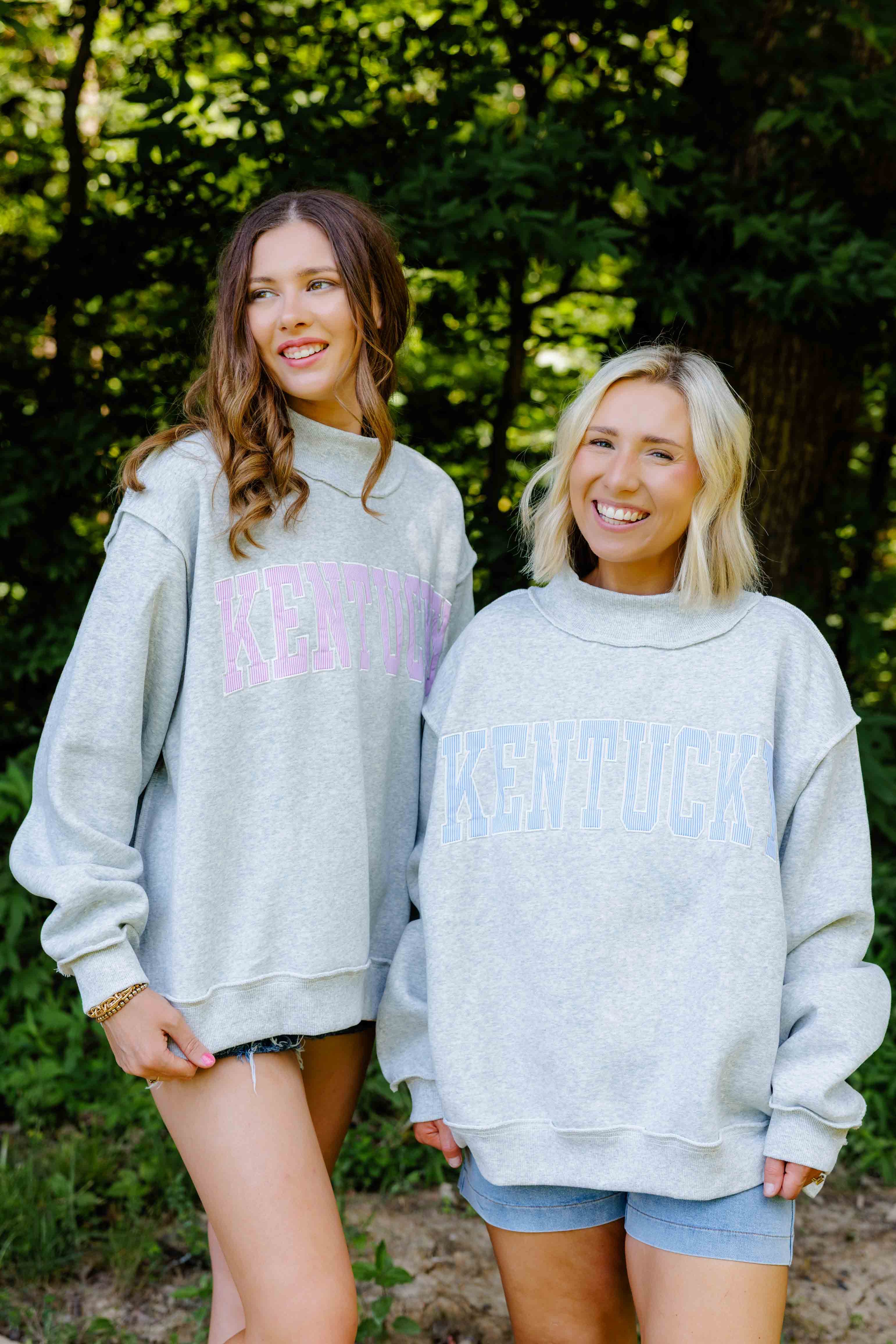 KY Stripe Mock Neck Sweatshirt