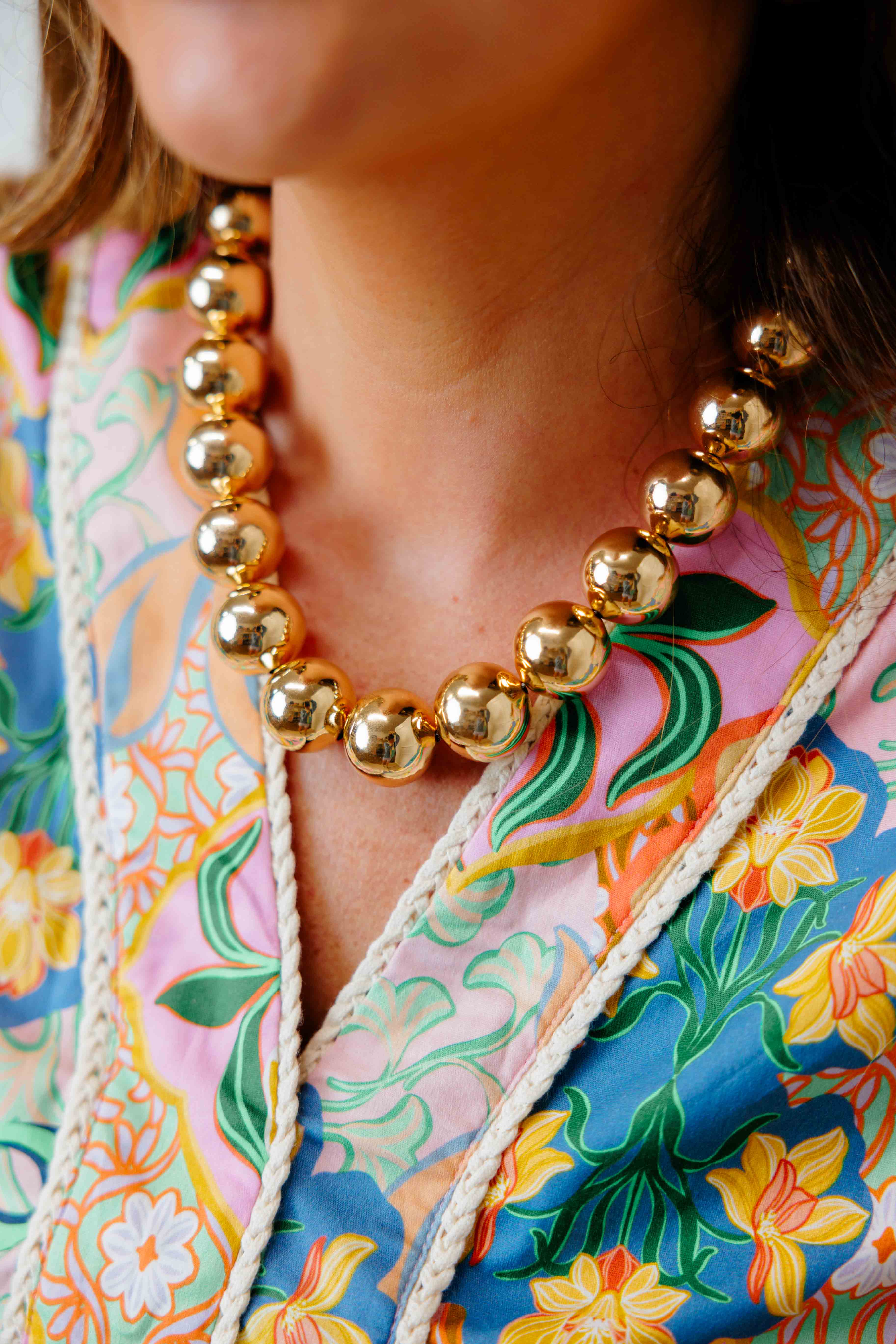 Marjorie Gold Beaded Necklace