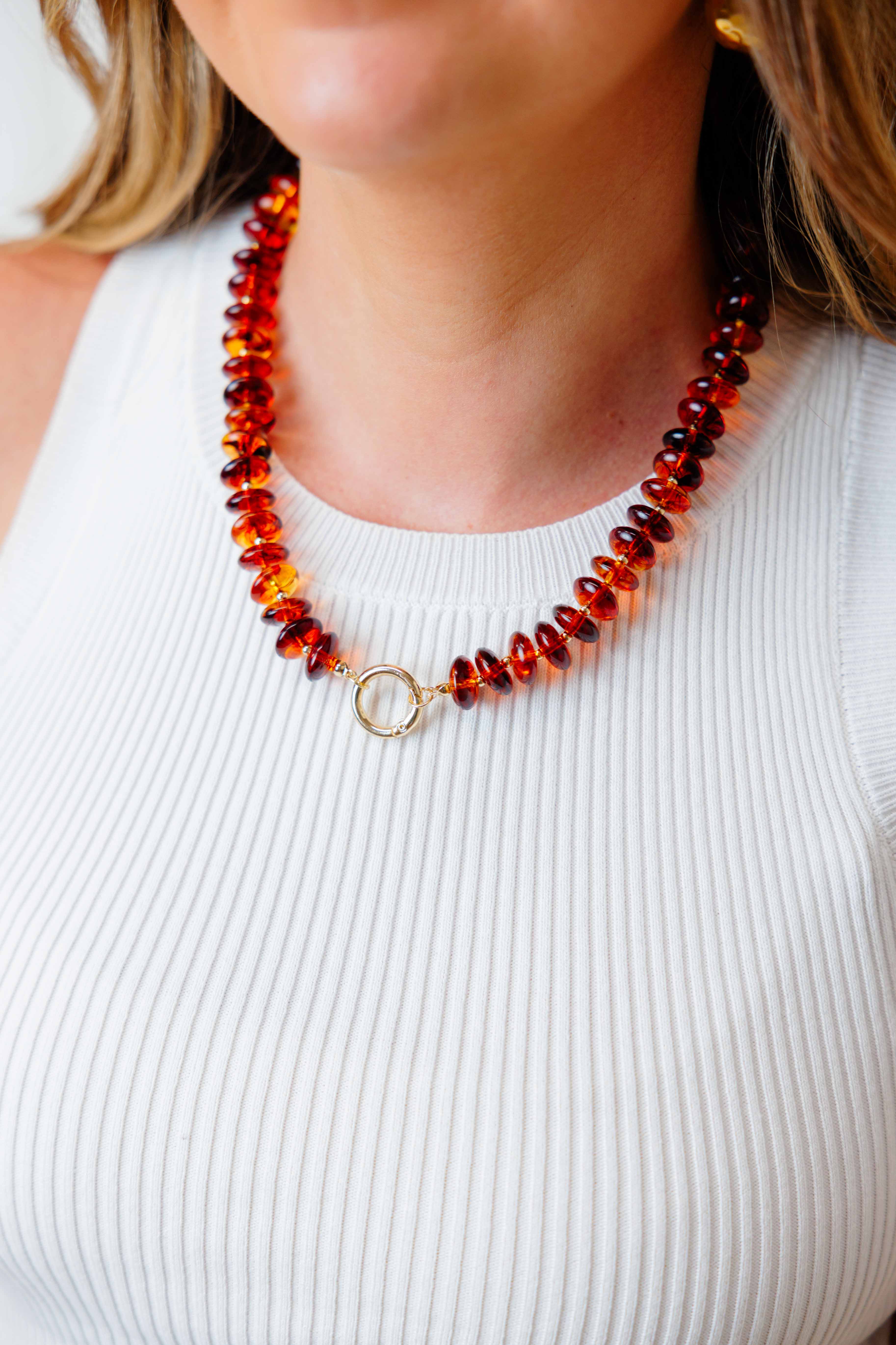 Brown Marble Disc Necklace